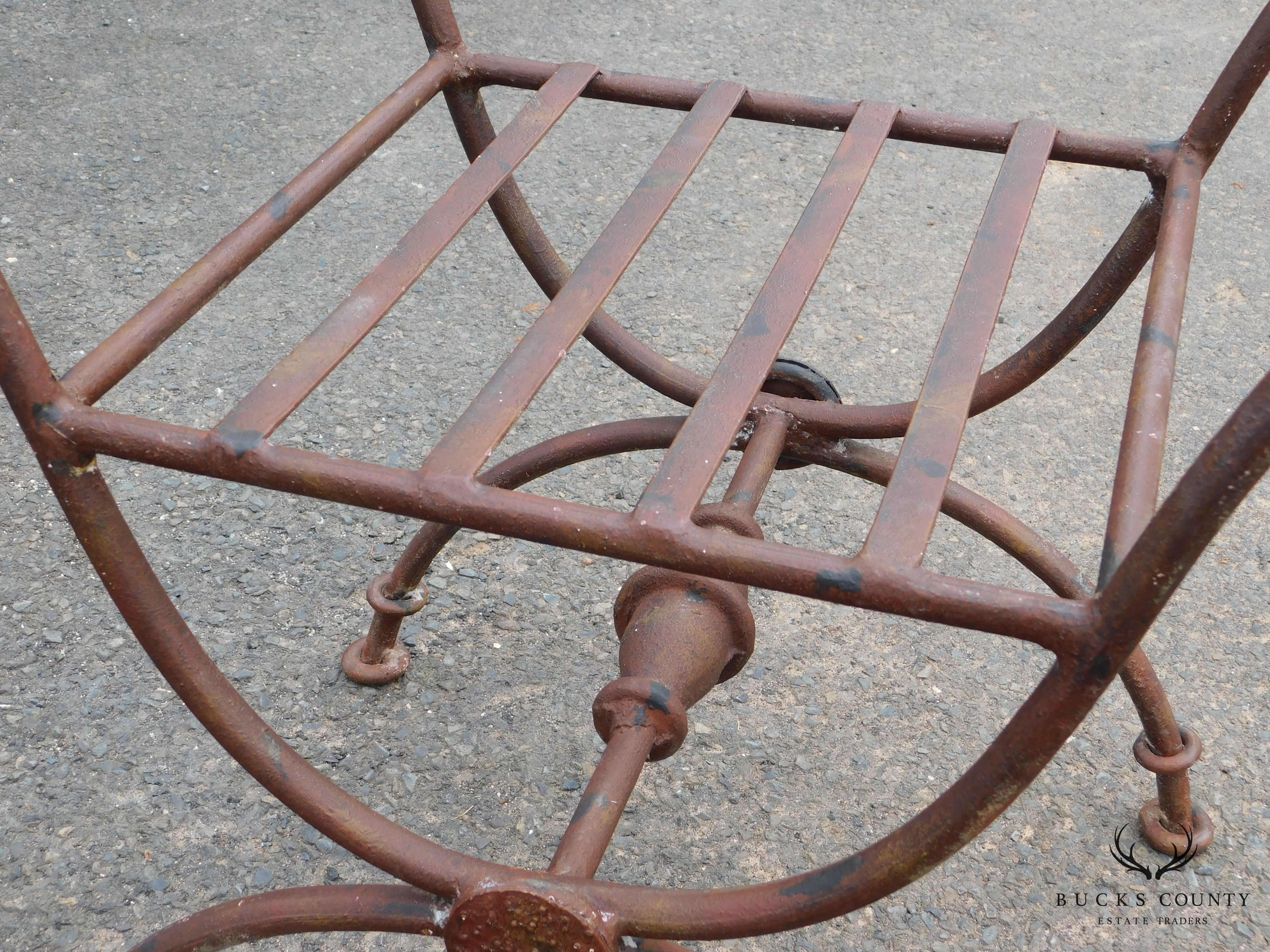 Neo-Classical Style X Base Iron Bench