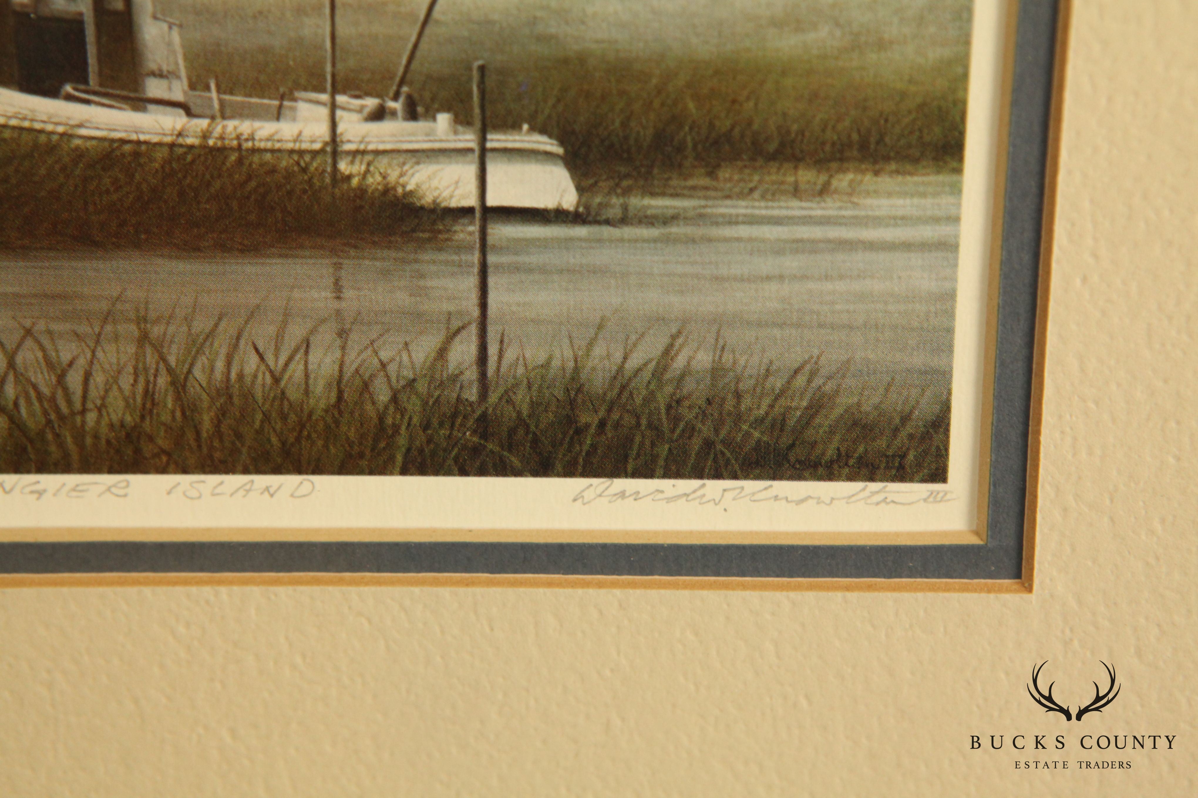 David Knowlton III Framed Limited Edition Print "Tangier Island" 374/1000 Signed