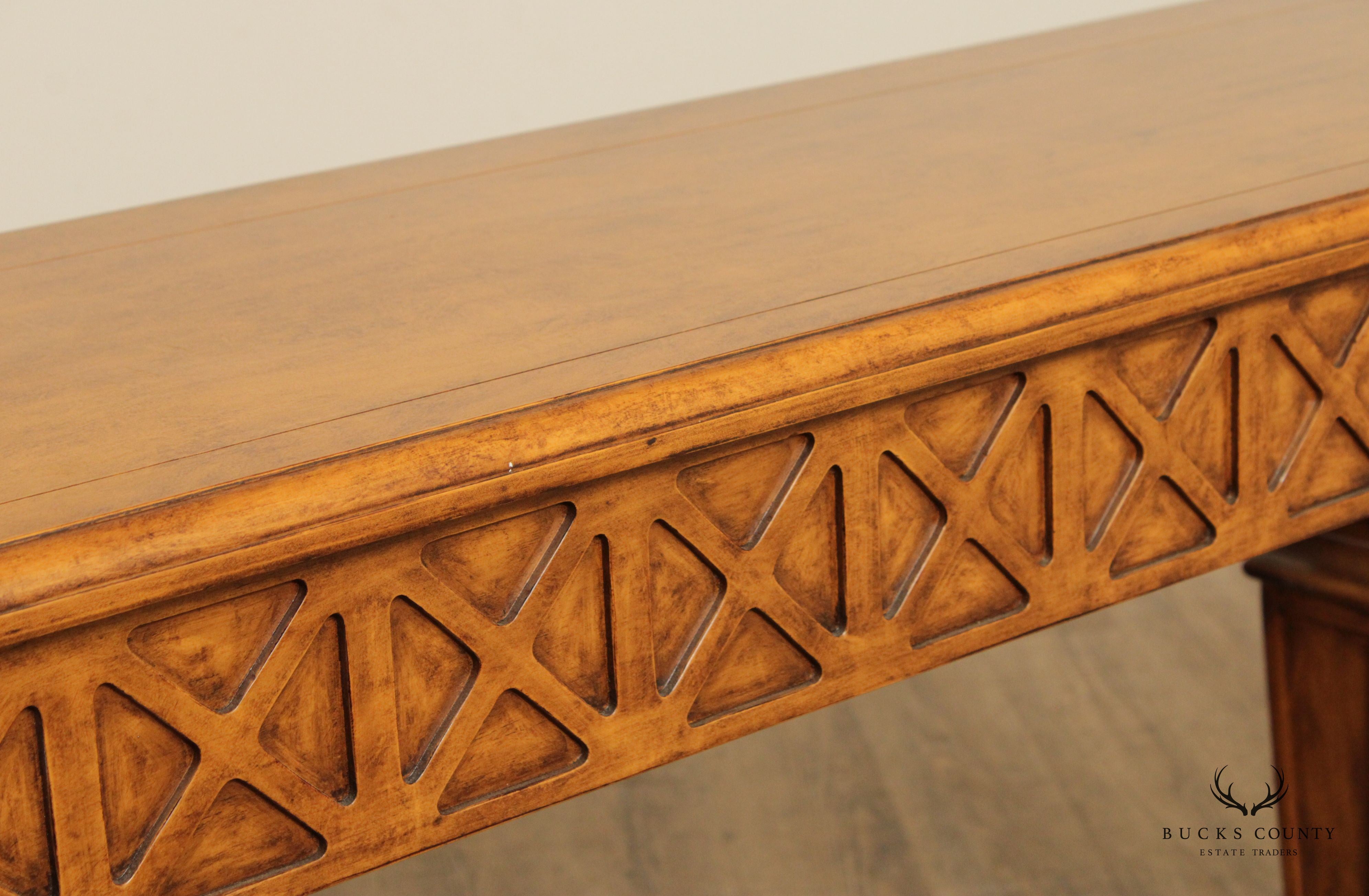 French Neoclassical Style Long Carved Wood Console