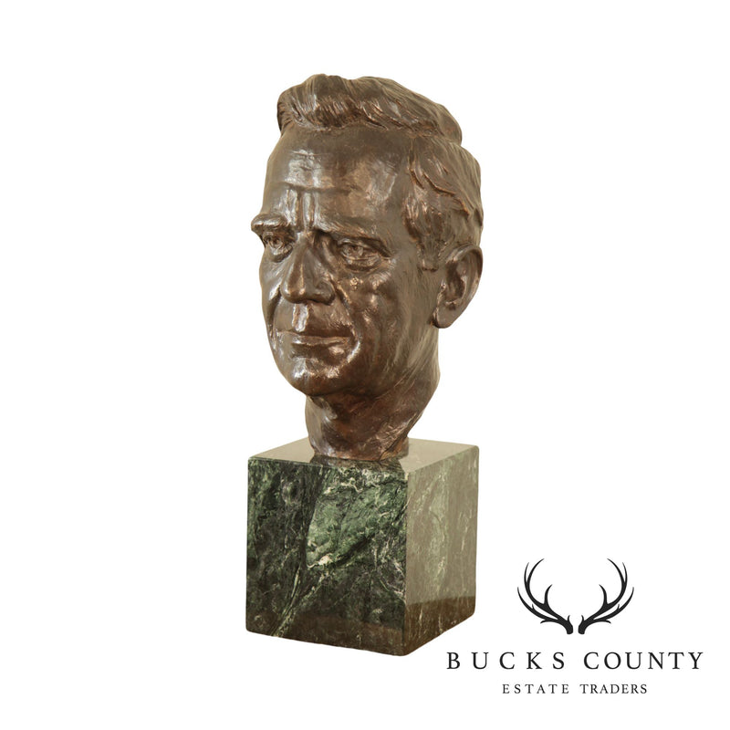 Lawrence Ludtke 1990s Bronze Male Bust