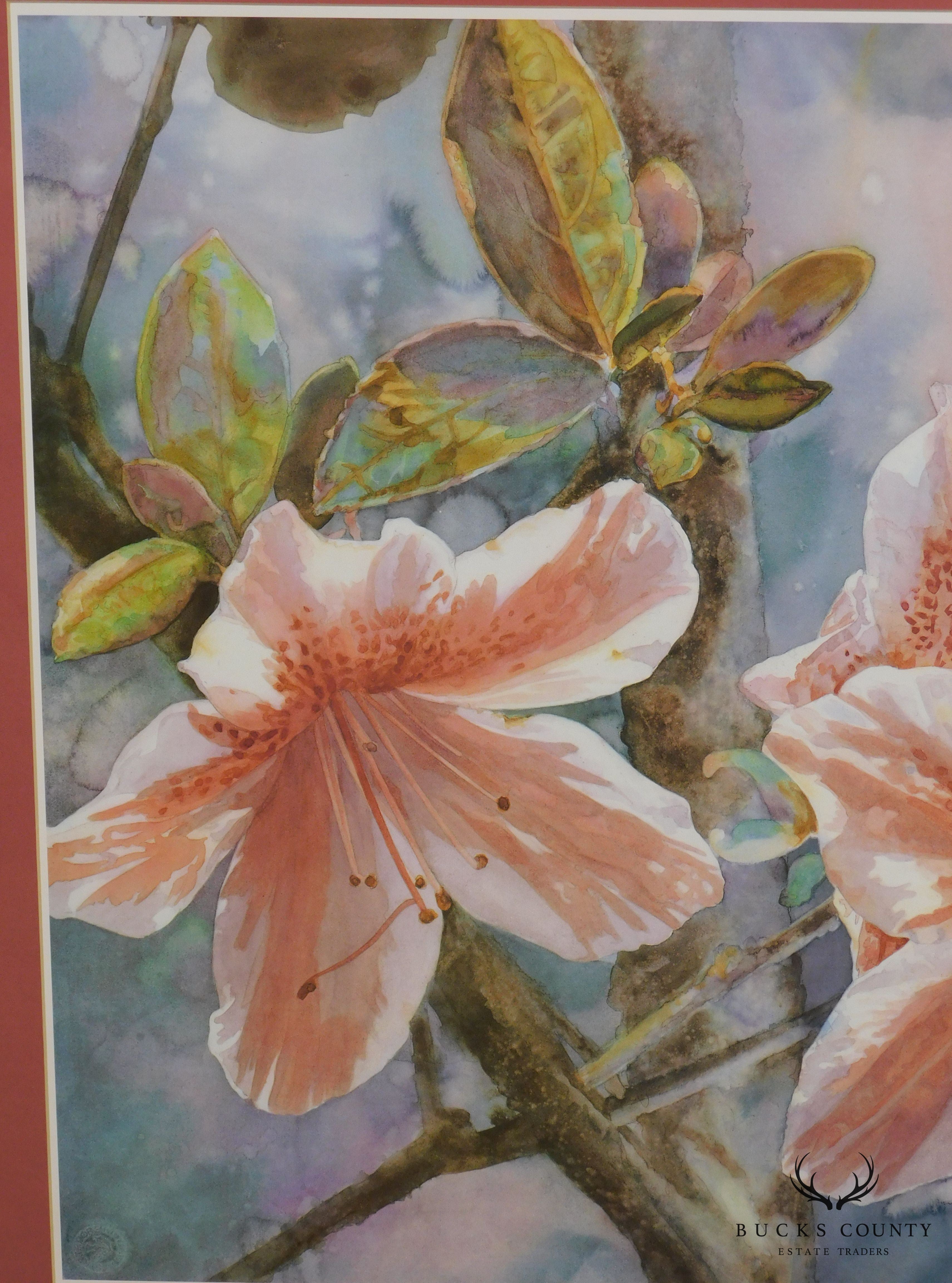 Mary Booth Cabot Azaleas Fine Art Lithograph of Original Watercolor