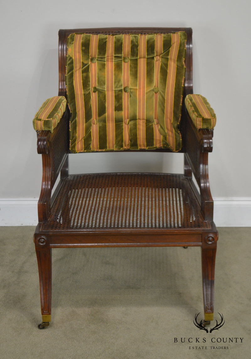 Baker Stately Homes Collection Regency Style Mahogany Cane Armchair