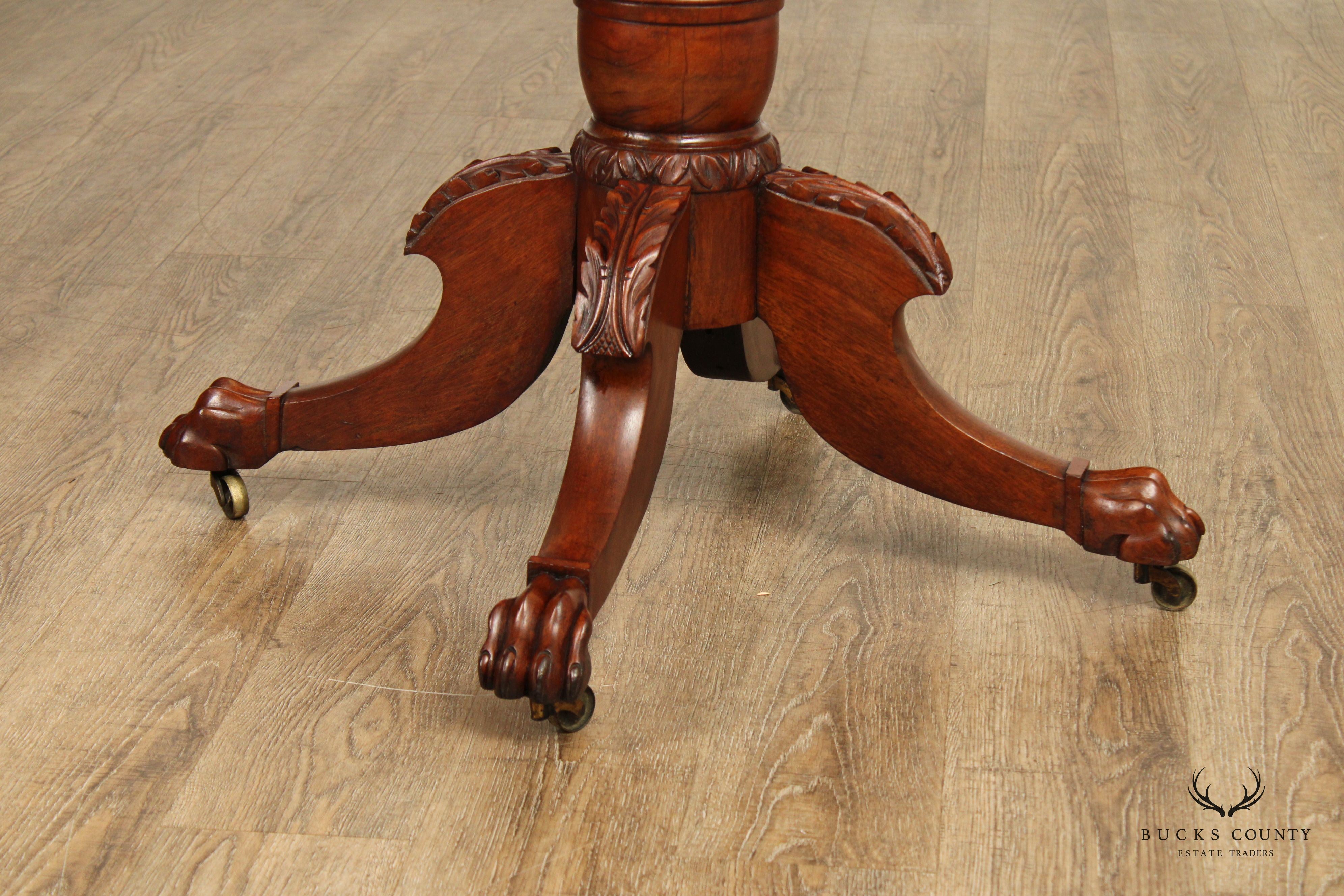 American Classical Antique Mahogany Paw Foot Card Table