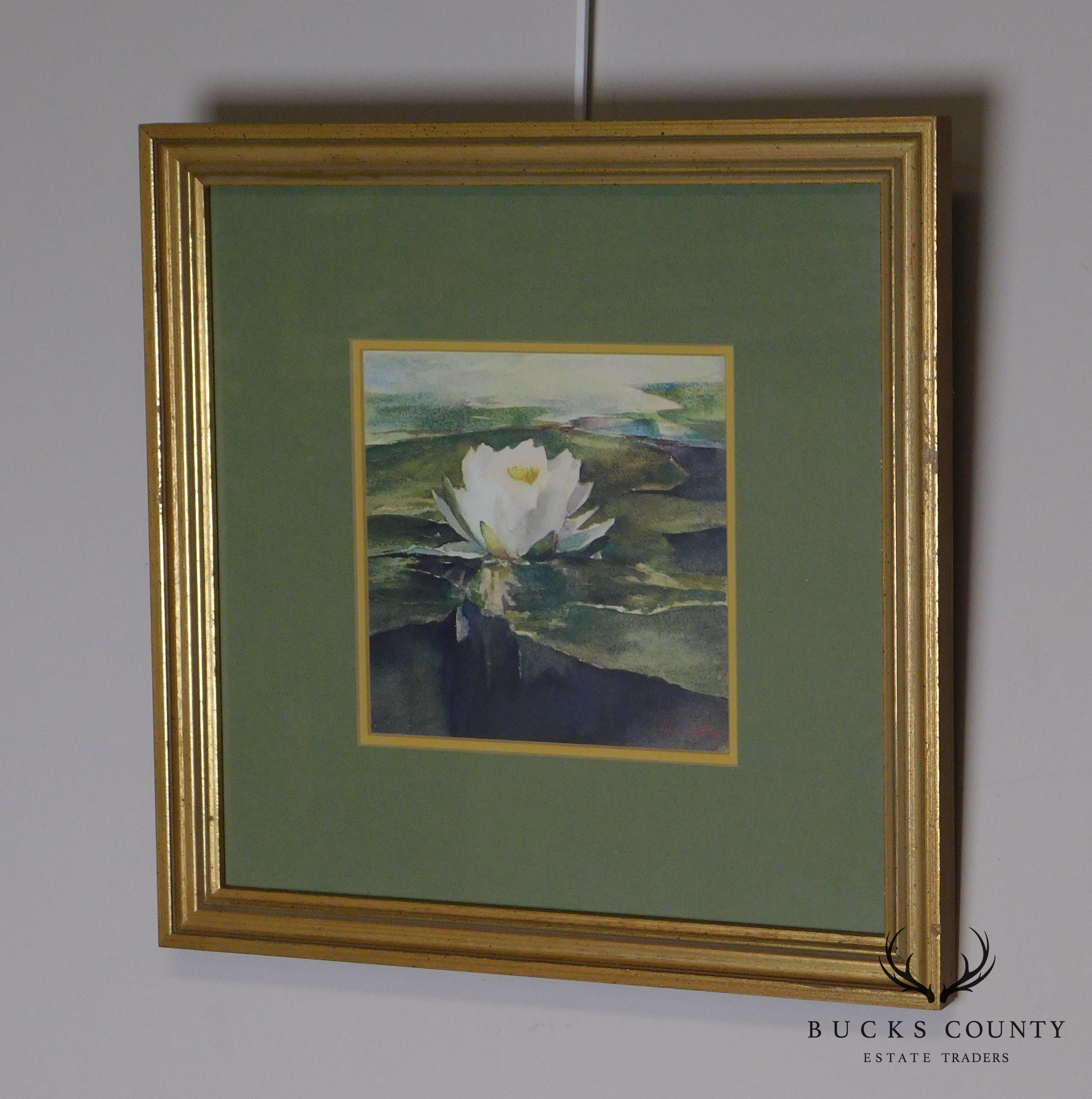 "Water Lily in Sunlight" John La Farge Fine Art Framed Print