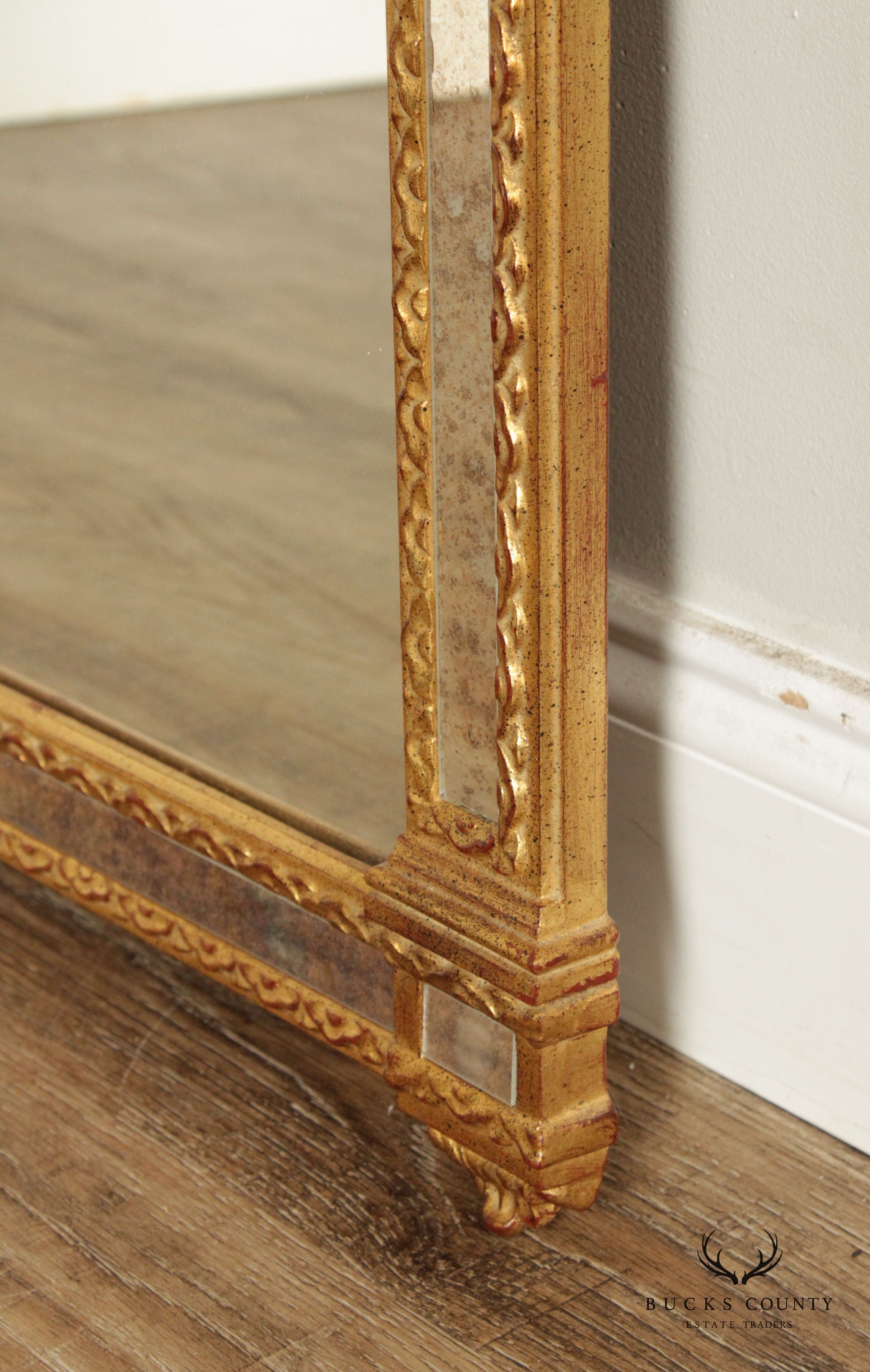 LaBarge Italian Rococo Style Giltwood Carved Wall Mirror