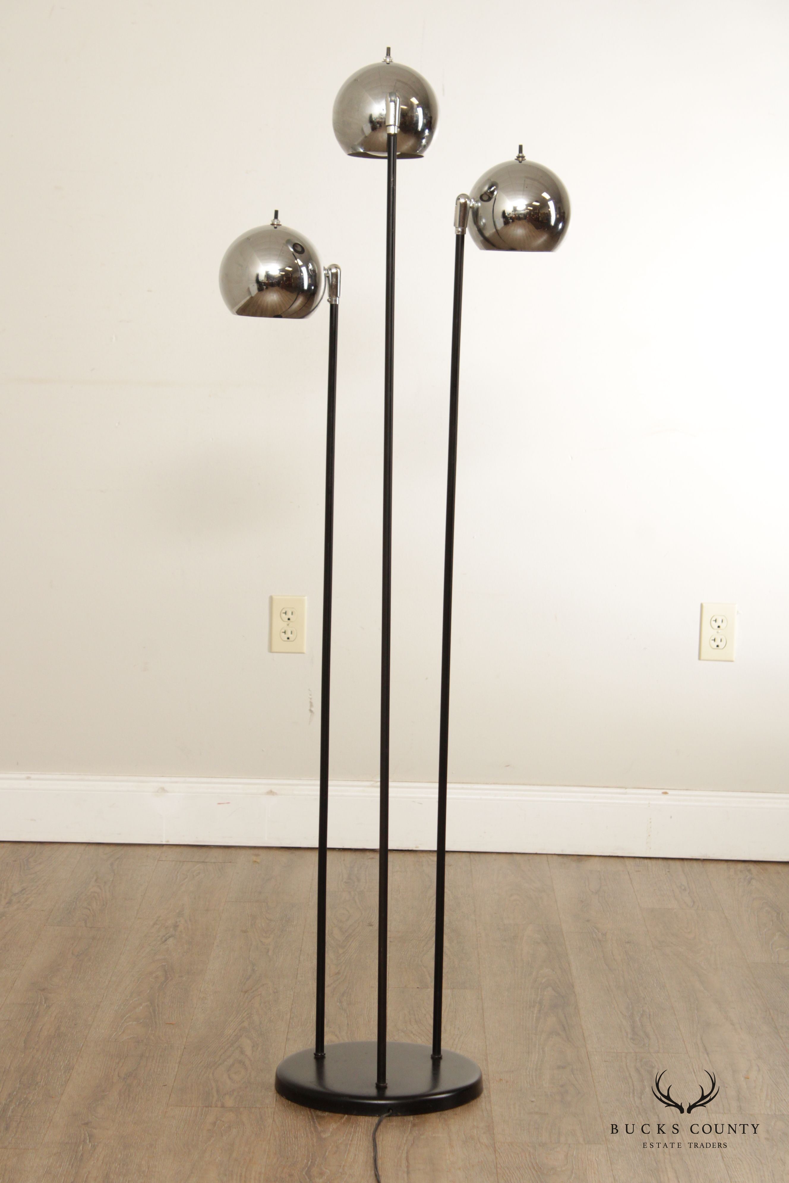 Mid Century Modern Chrome Ball Floor Lamp