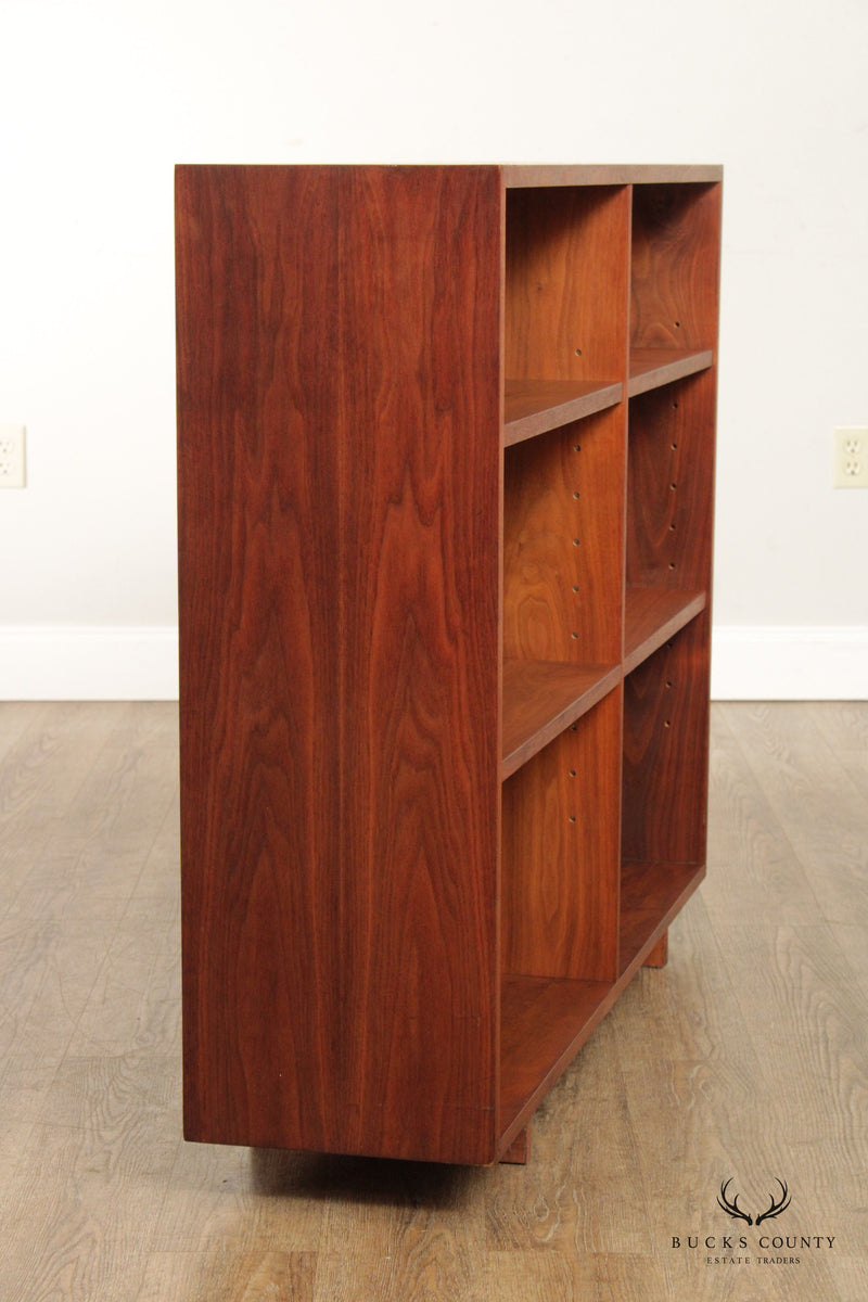 Mid-Century Modern Walnut Double Bookcase