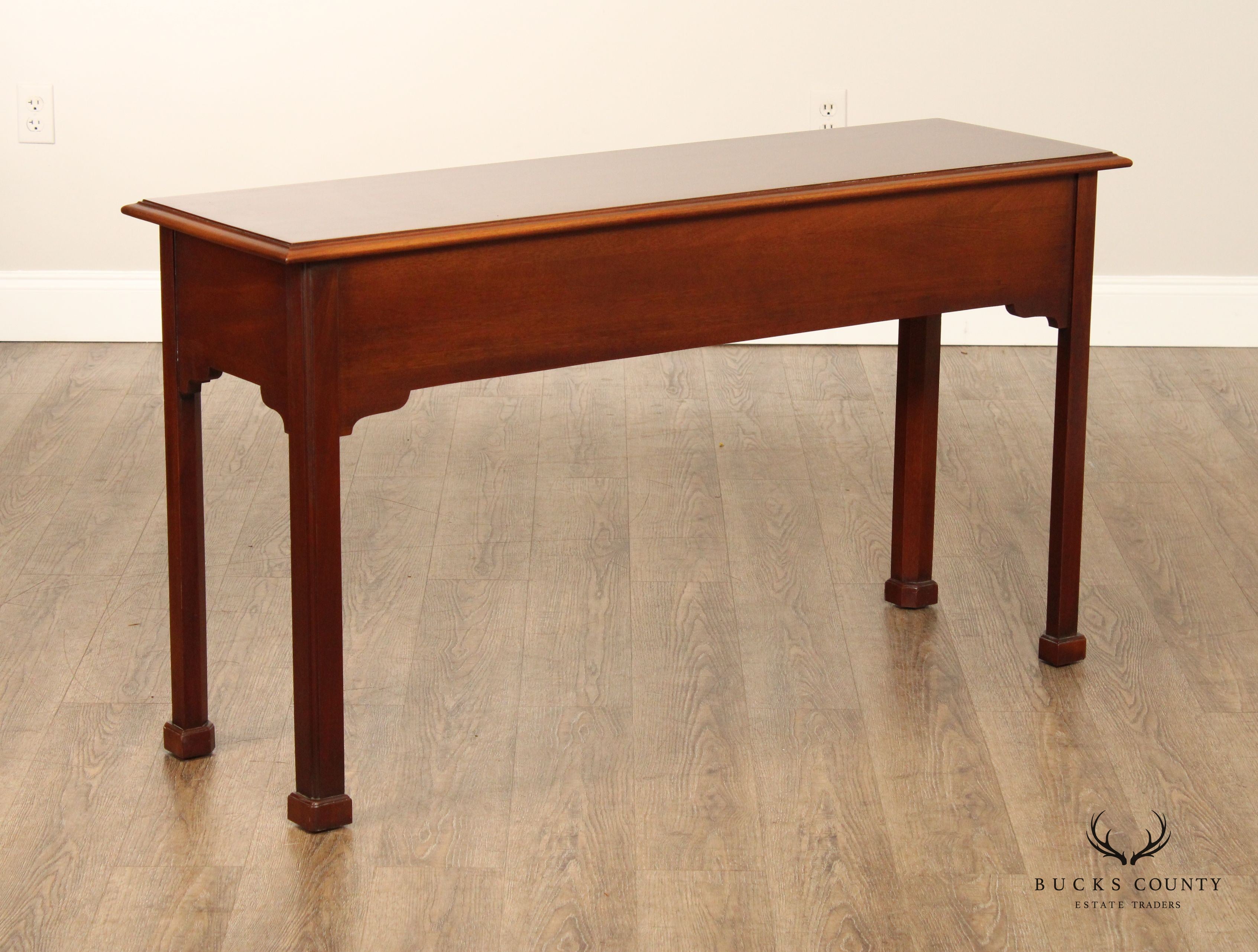 Link-Taylor Chippendale Style Mahogany Three-Drawer Console Table