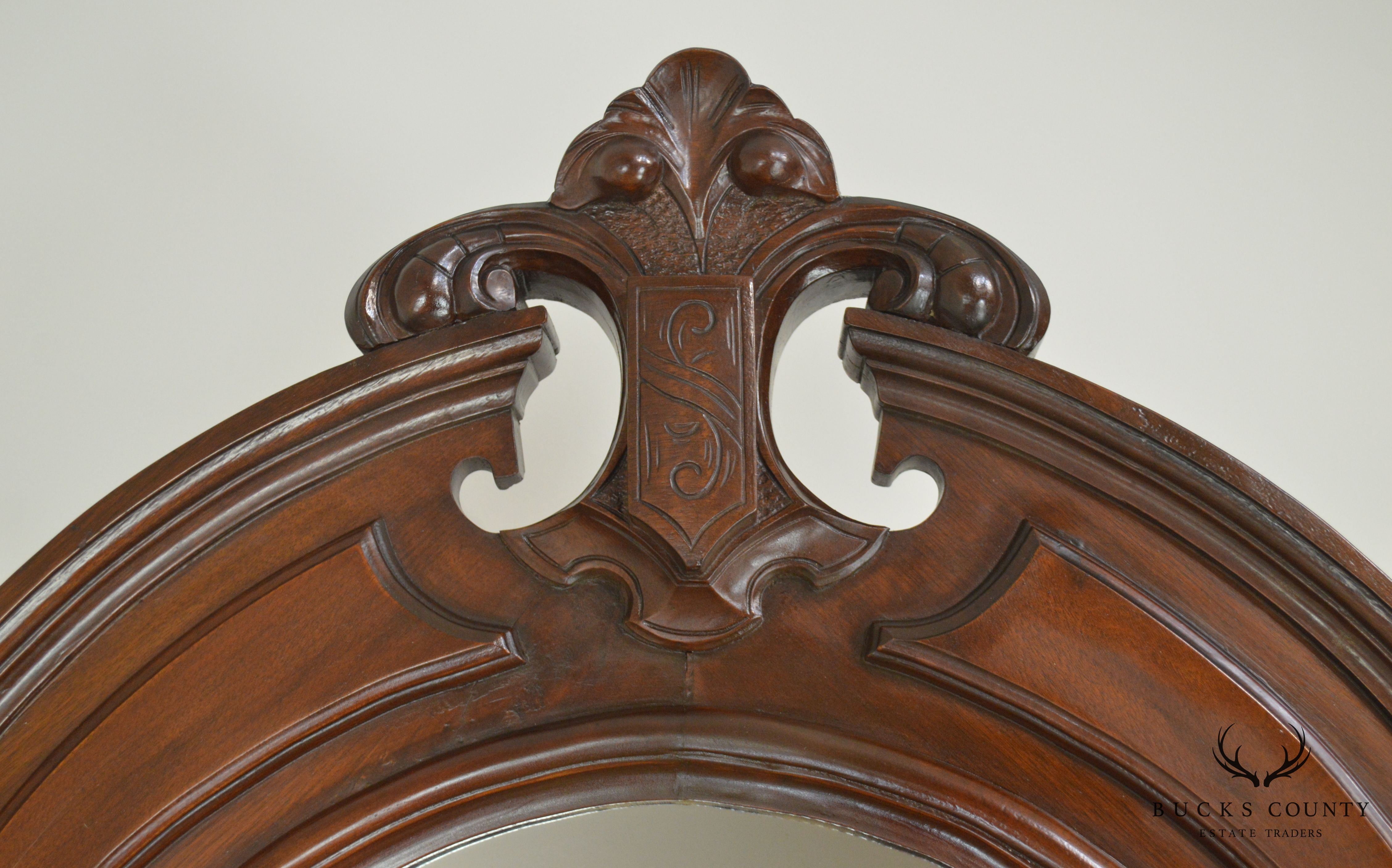 Antique Victorian Walnut Marble Top Console with Mirror