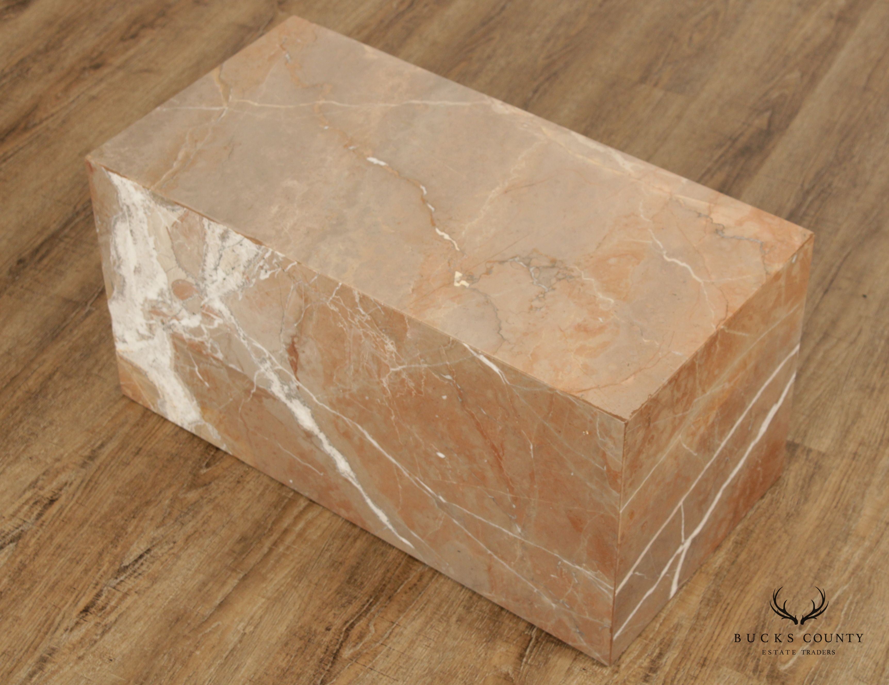 Contemporary Marble Block Coffee or Low Table