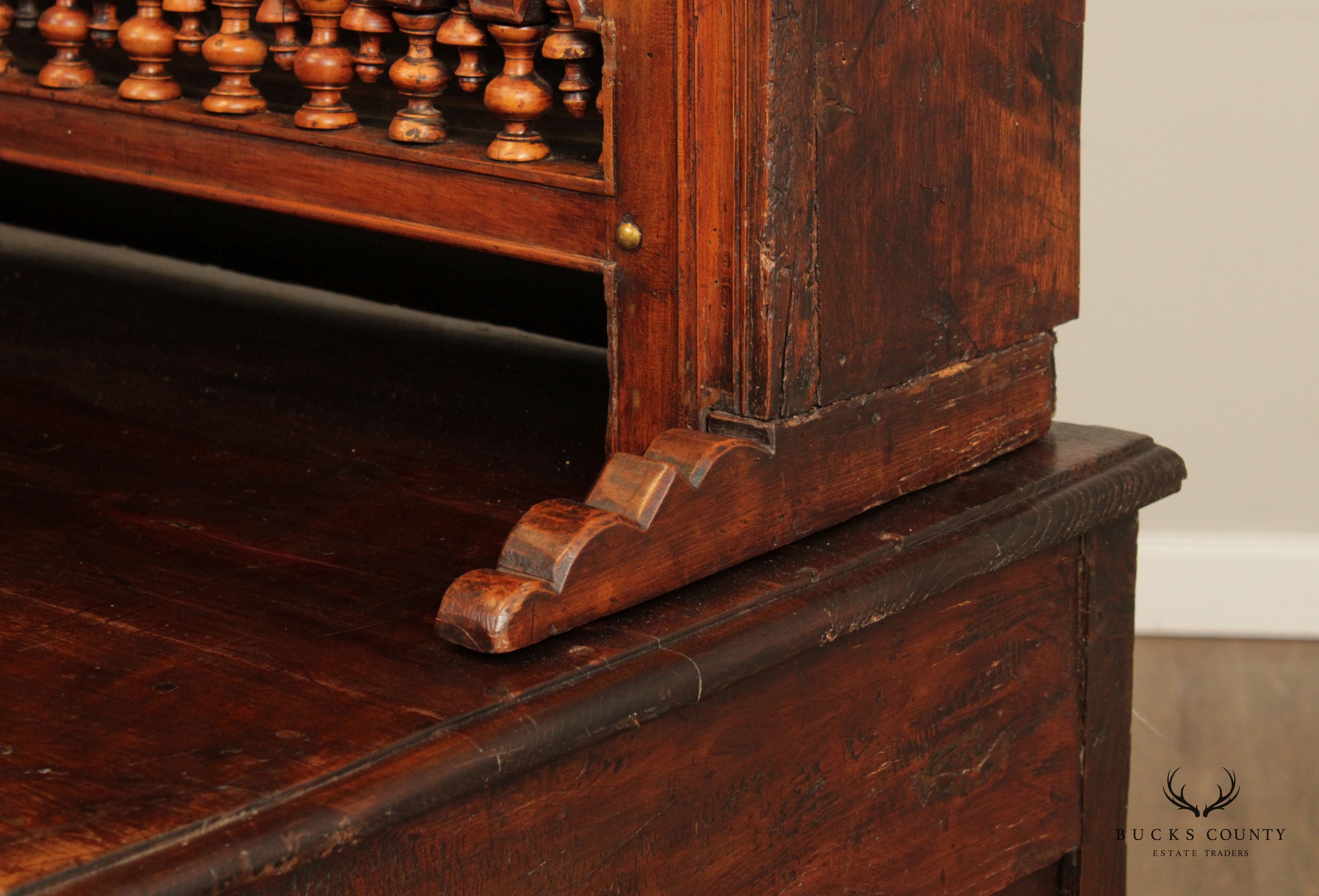 French Antique 19th C. Walnut Vaisellier Cupboard