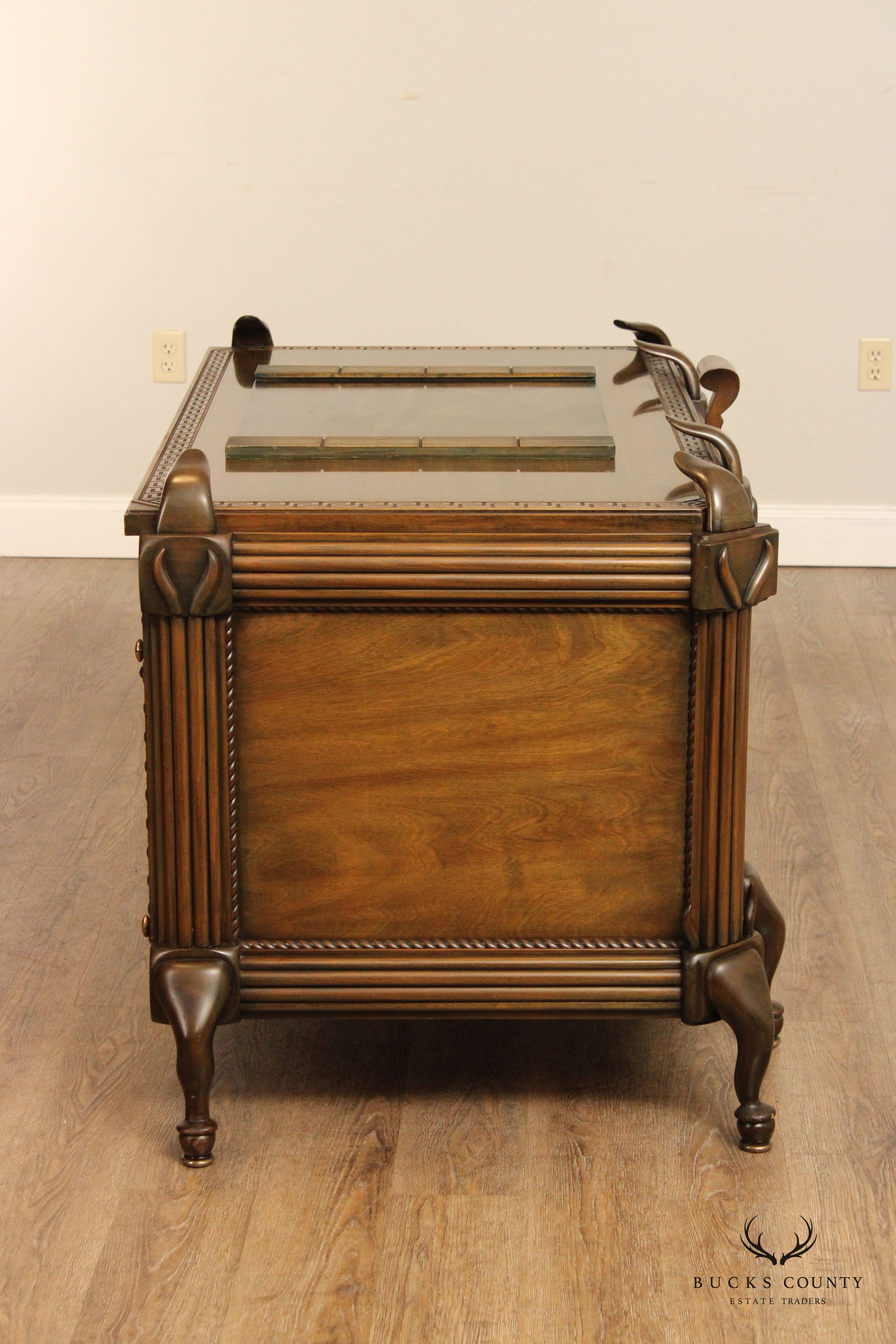 1930' Unusual Custom Sculpted Wood Executive Writing Desk