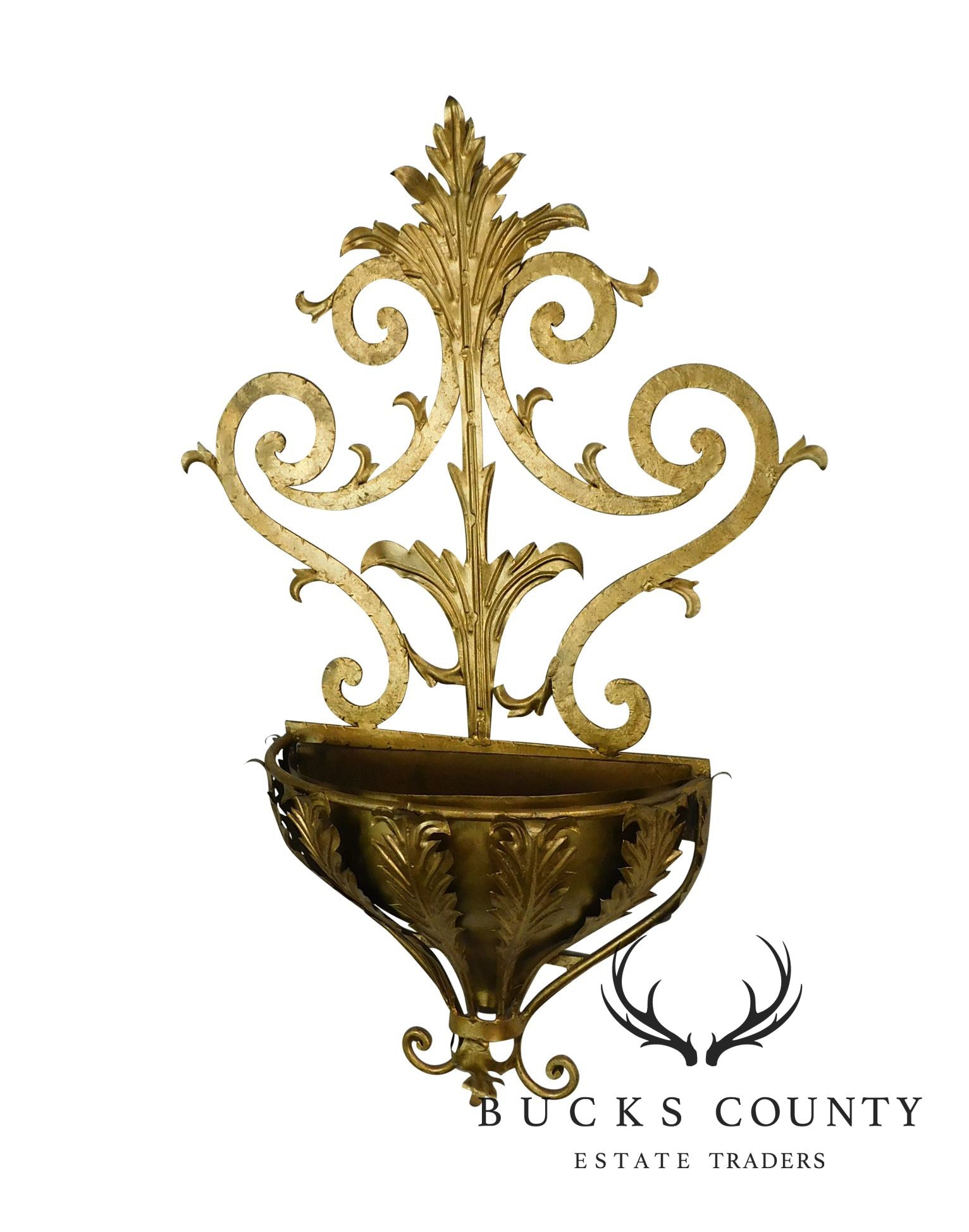 1950's Italian Gilt Metal Rococo Planter