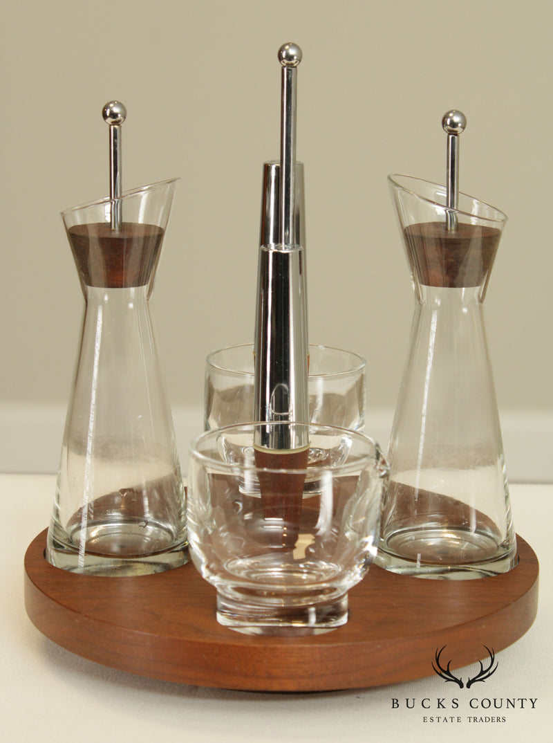 7 Piece Classic Condiment Set - Glass with Stainless Steel Tops Middle of  The Table Restaurant Style Set