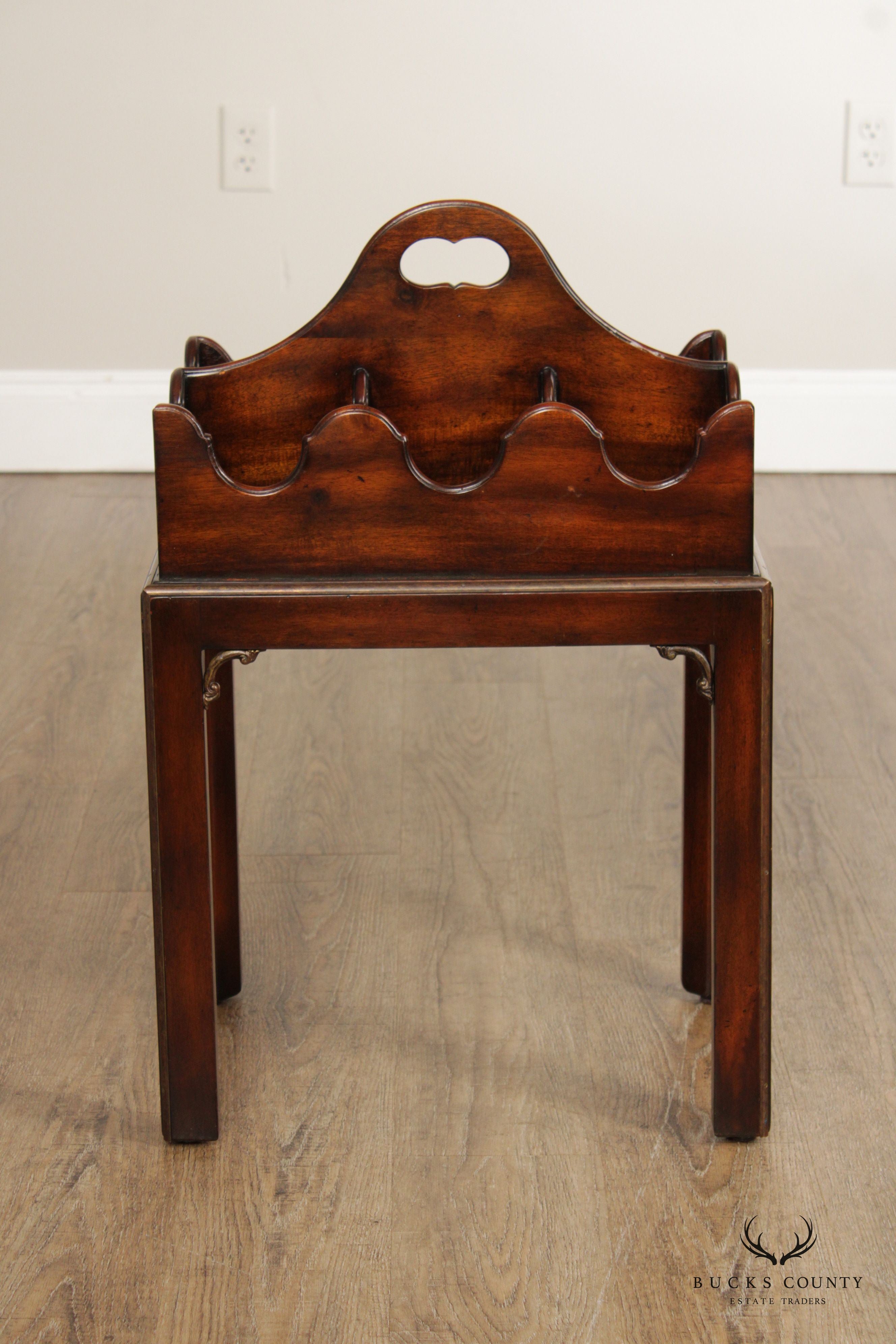 Maitland Smith Georgian Style Mahogany Six-Bottle Stand