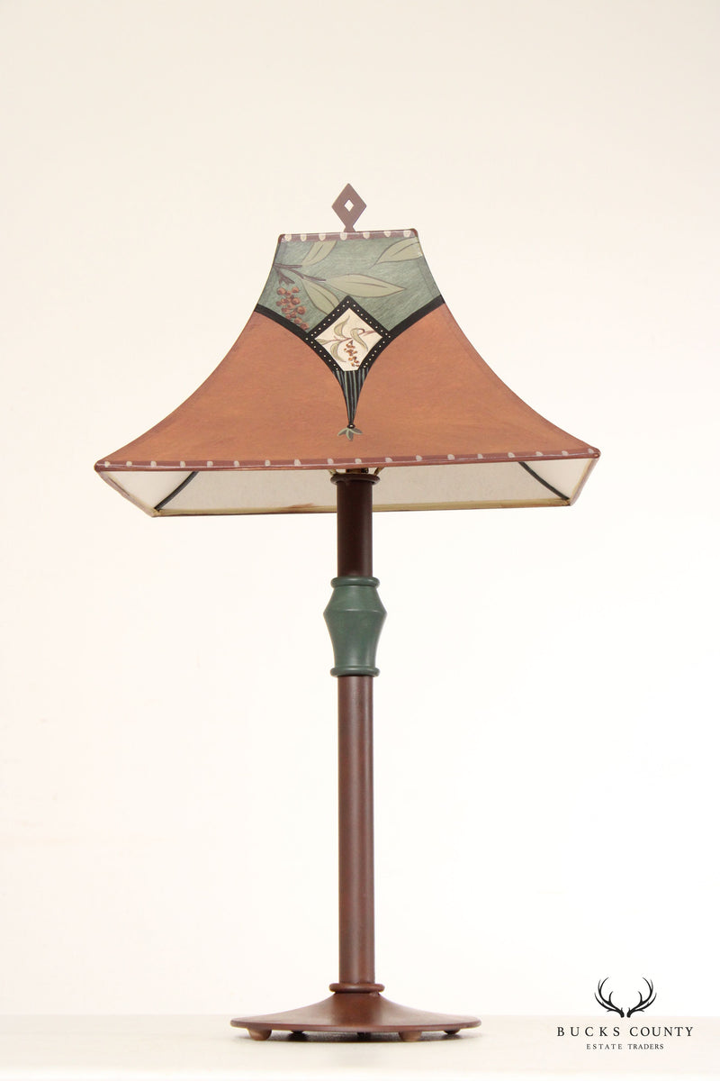 Vintage Studio Arts & Crafts Style Metal Table Lamp