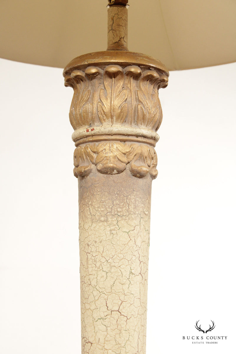 Vintage Neoclassical Style Polychromed Floor Lamp