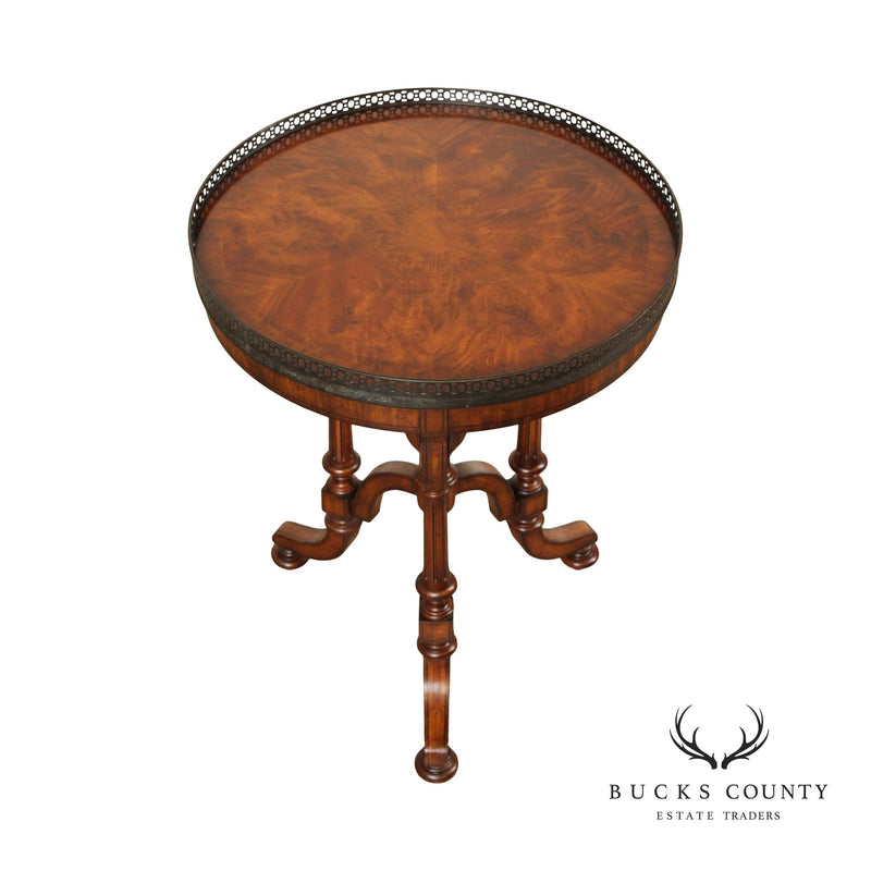 Maitland Smith Regency Style Round Mahogany Side Table