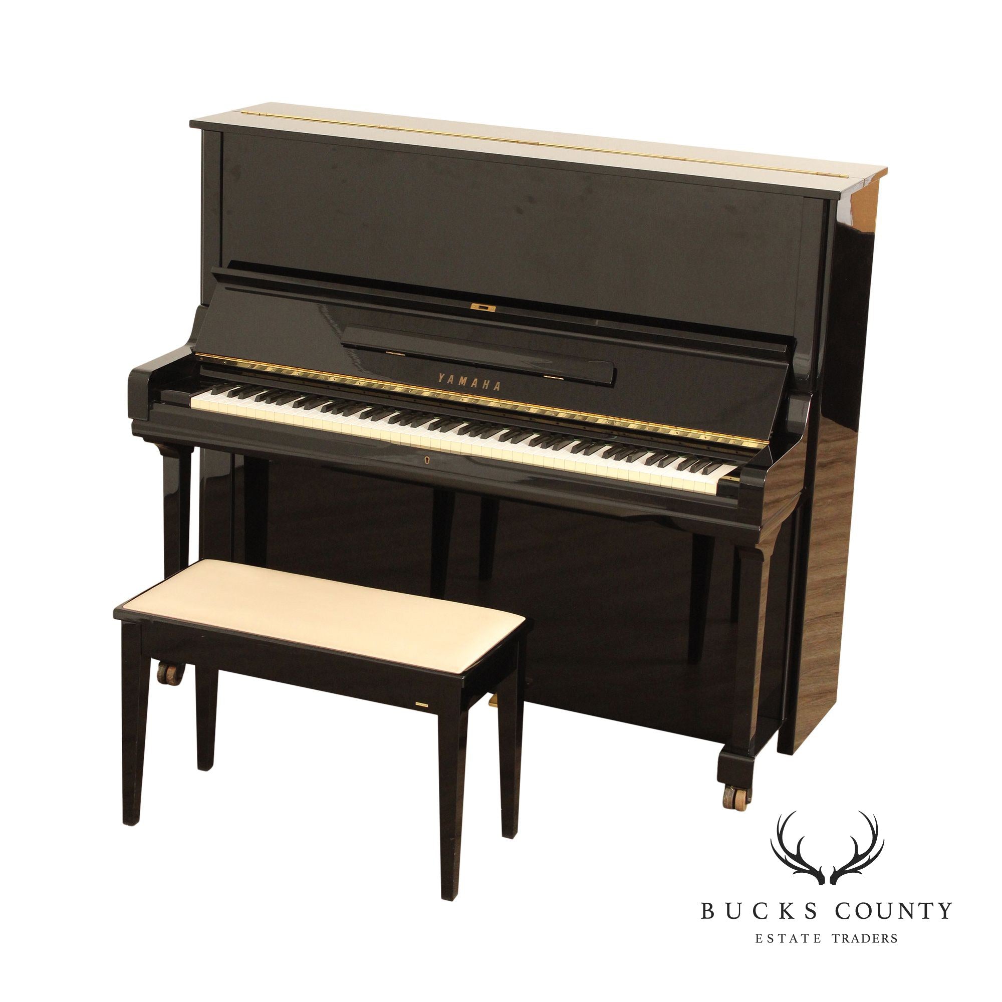 Yamaha 'U3' Ebonized Upright Piano with Bench