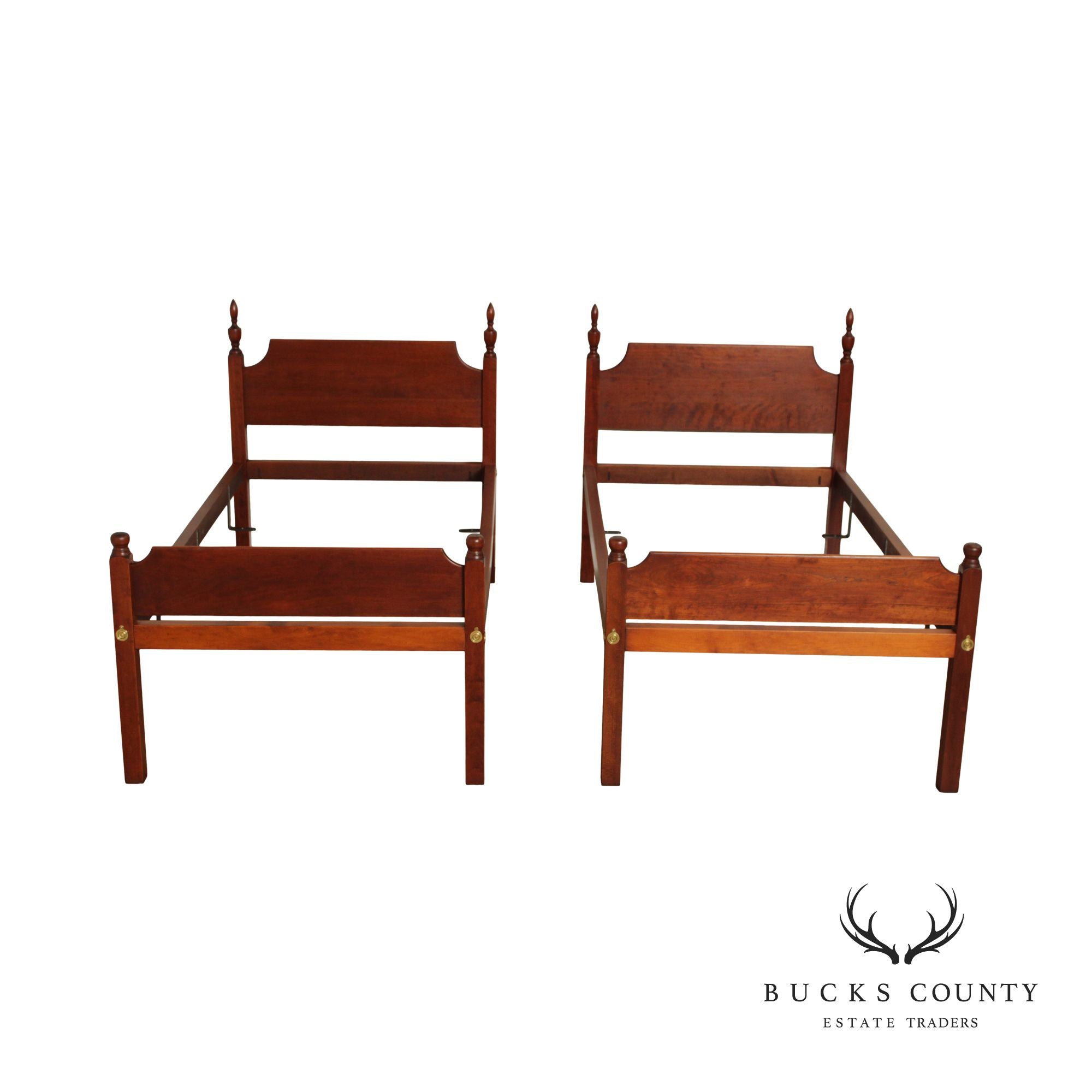 Eldred Wheeler Custom Crafted Pair Of Cherry Twin Beds