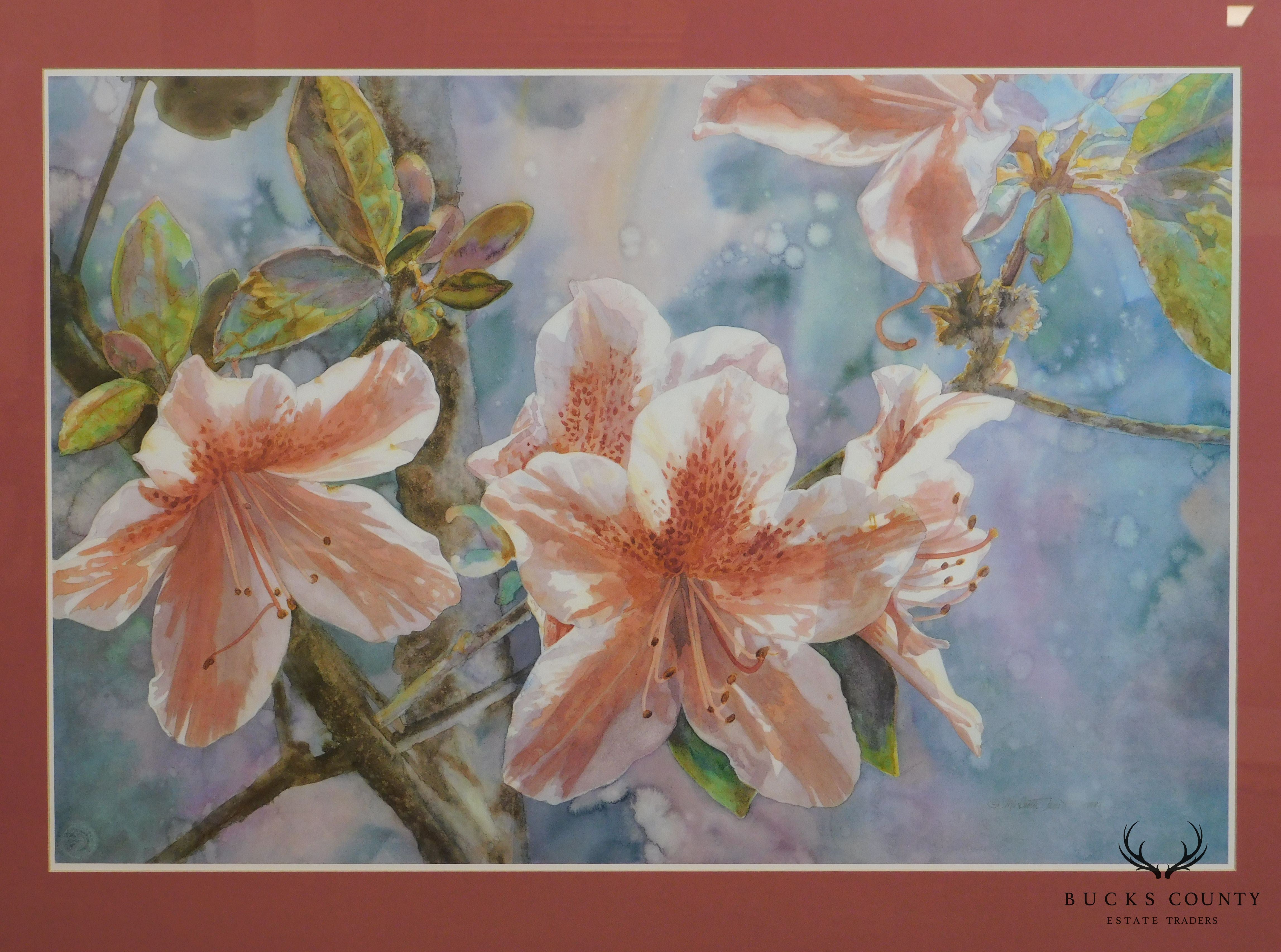 Mary Booth Cabot Azaleas Fine Art Lithograph of Original Watercolor