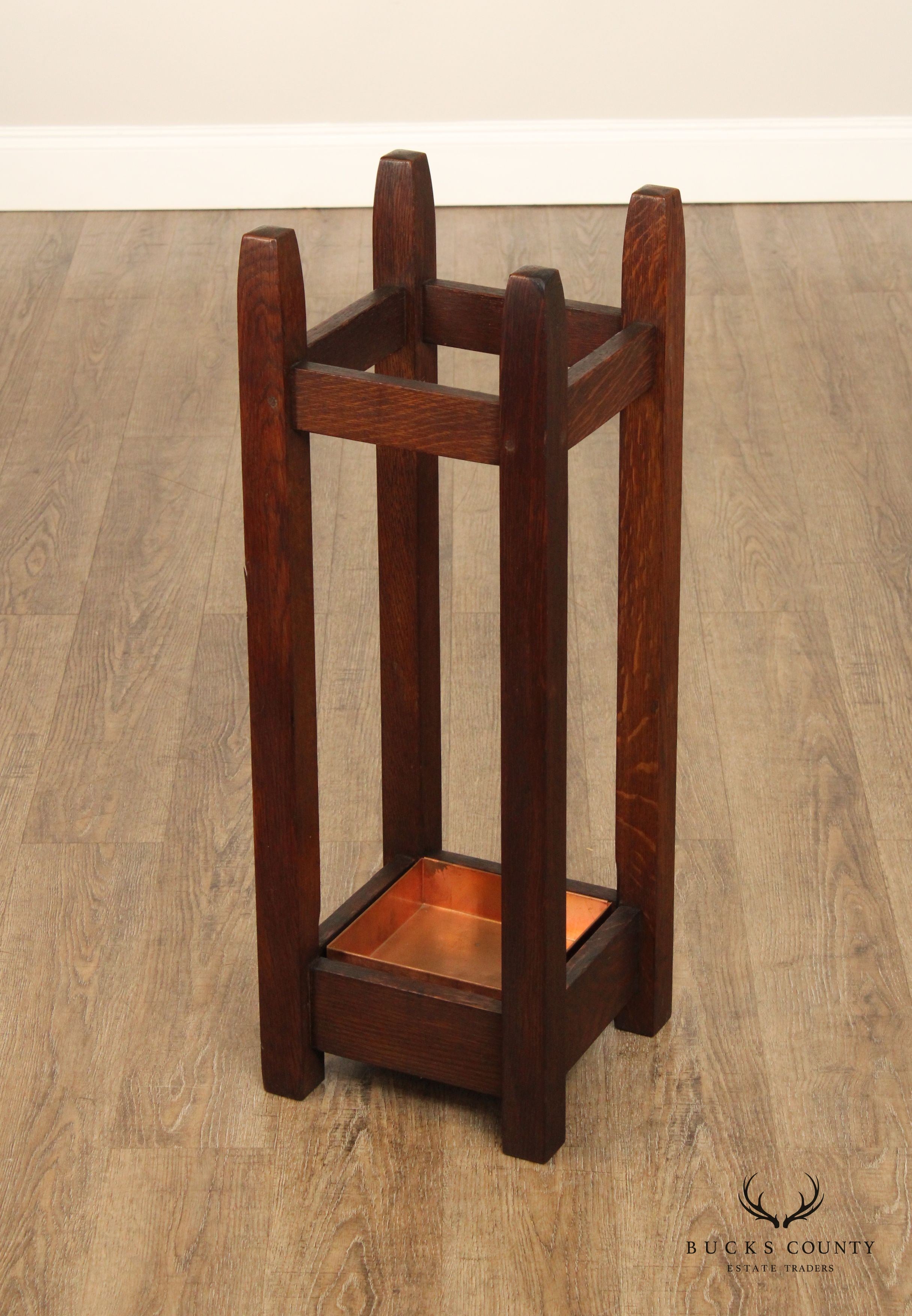 Gustav Stickley Antique Mission Oak Umbrella Stand