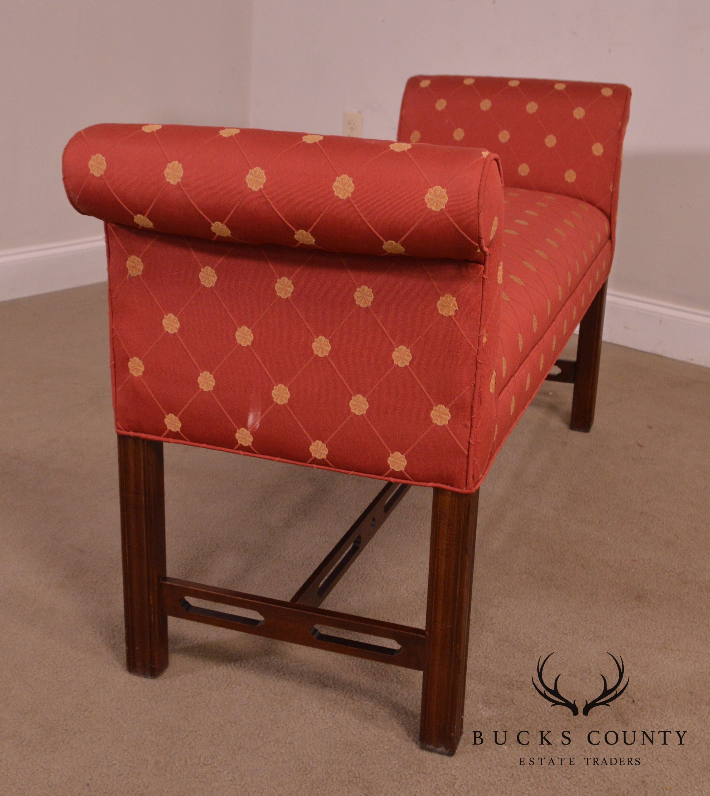 Chippendale Style Mahogany Window Bench