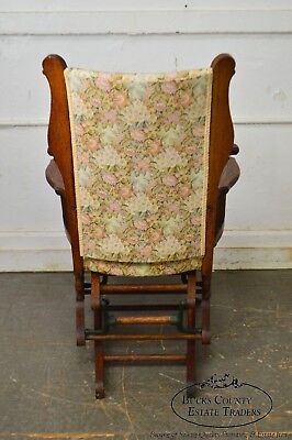 Antique 19th Century Victorian Oak Platform Rocker