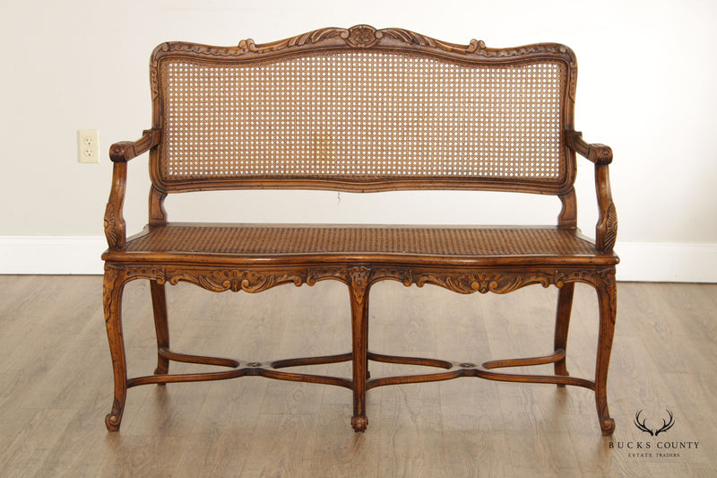 Antique French Louis XV Caned Settee