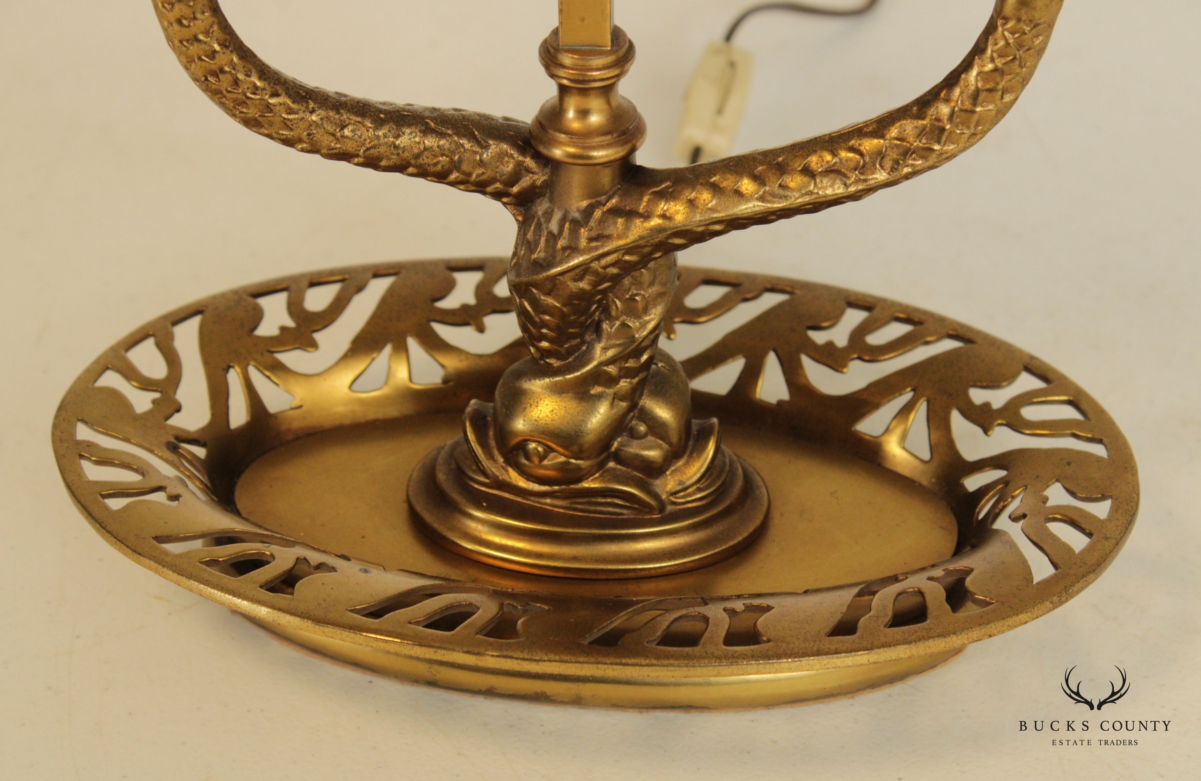 French Regency Style Brass Bouillotte Table Lamp