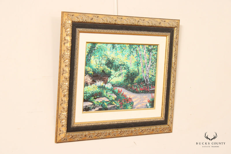 Schaefer Miles 'Rock Garden Path' Embellished Canvas Print, Custom Framed