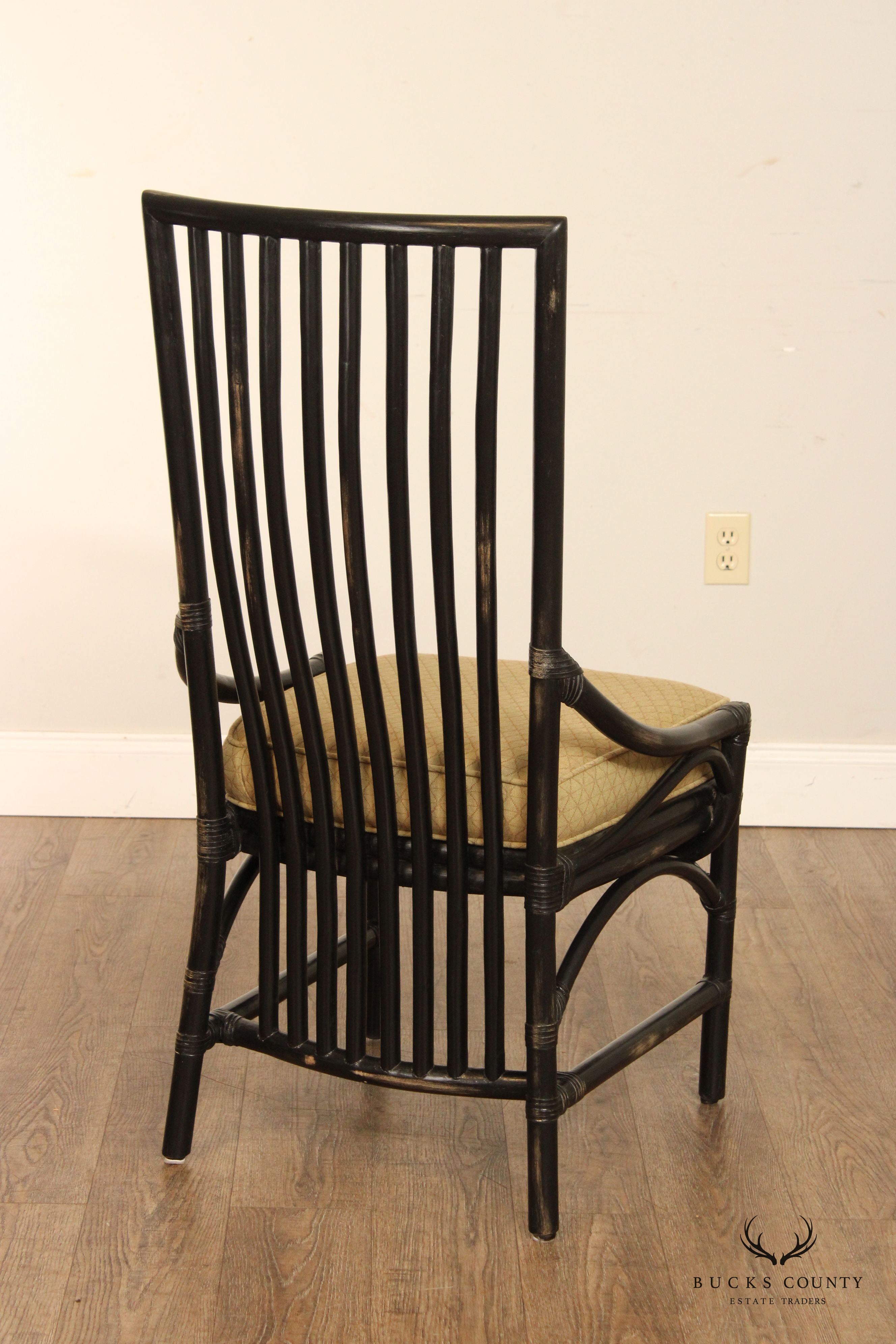 David Francis Set Four Rattan Dining Chairs