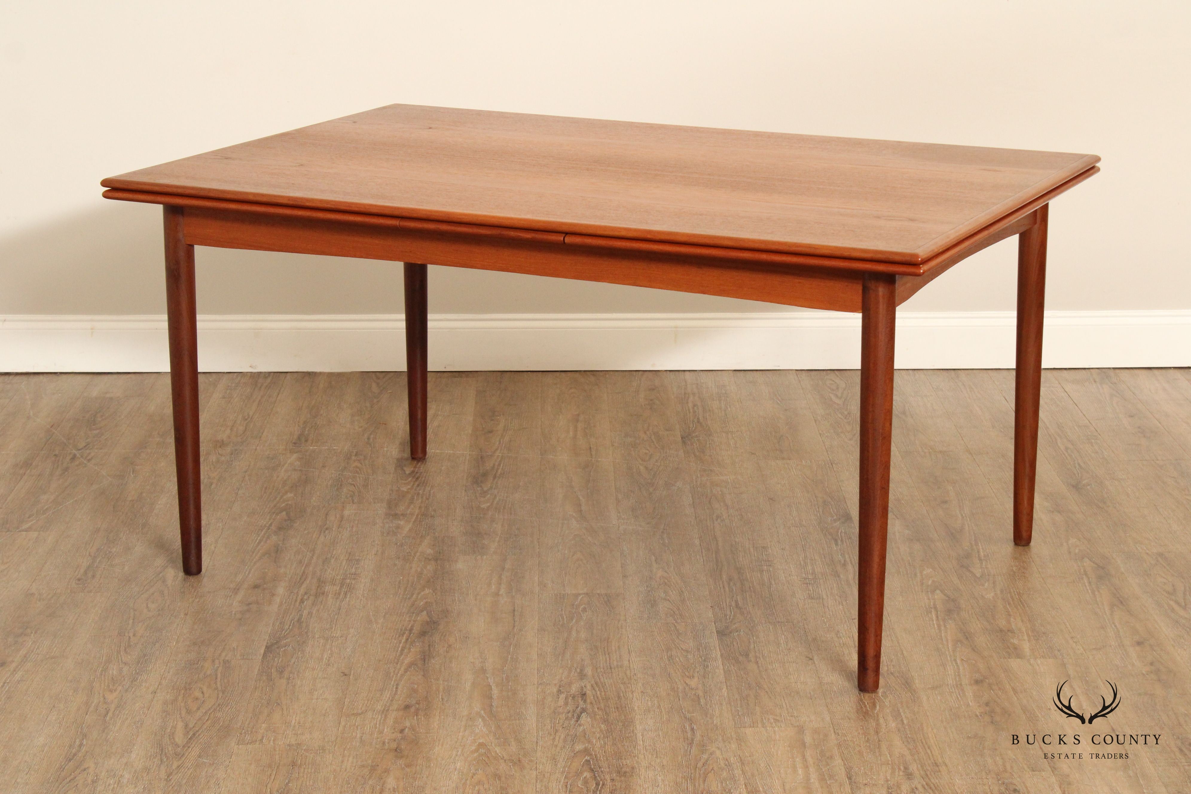 Danish Modern Teak Expandable Refectory Dining Table