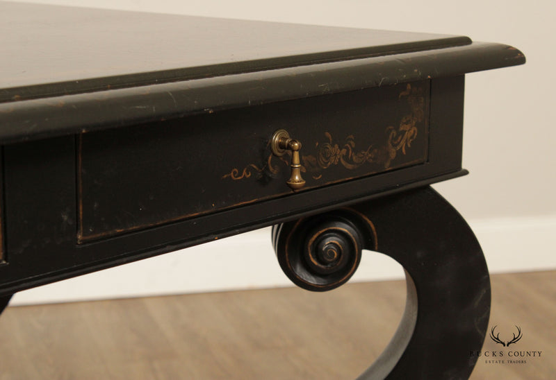 William Switzer Regency Style Chinoiserie Decorated Three Drawer Writing Desk