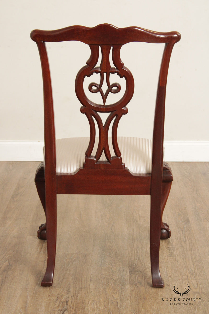 Baker Chippendale Style Set of Ten Carved Mahogany Dining Chairs