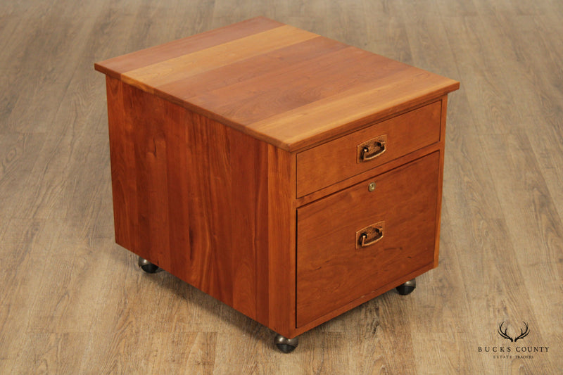 Stickley Mission Collection Cherry Two-Drawer Rolling File Cabinet