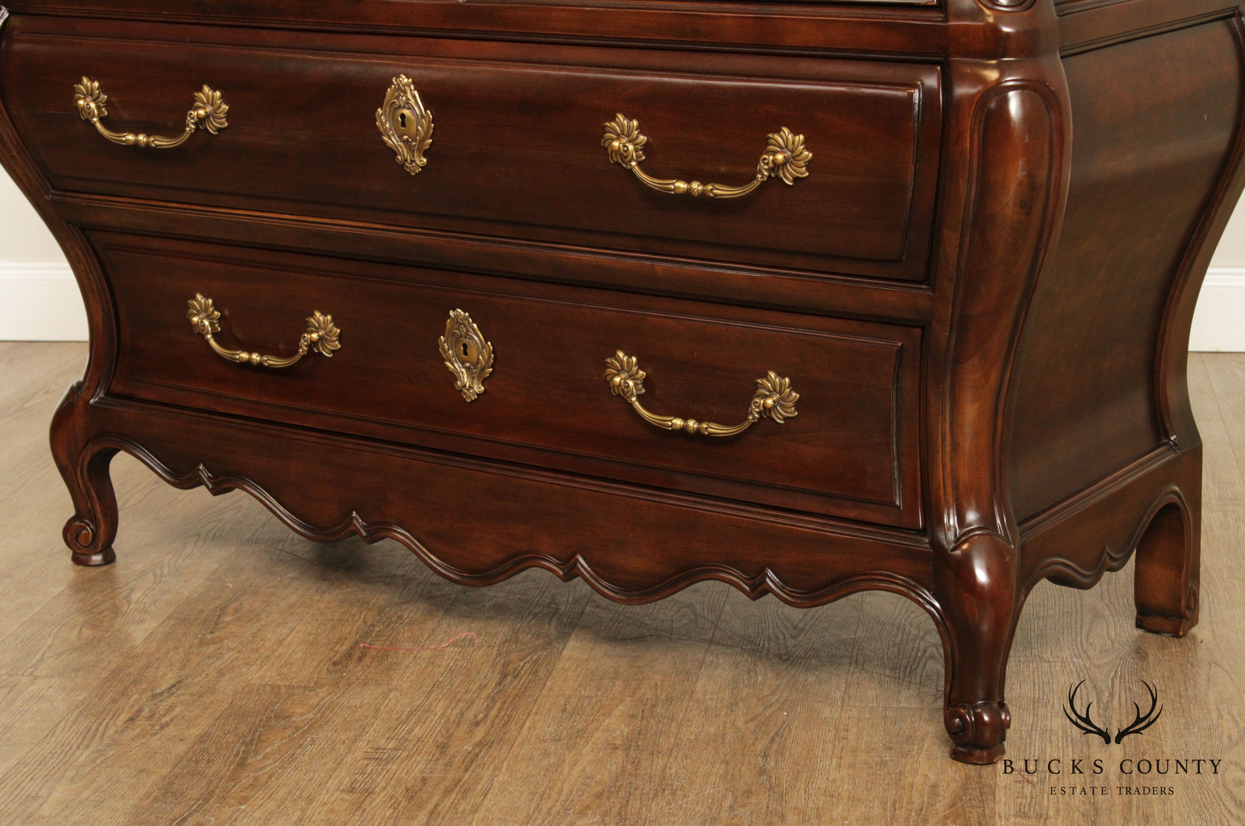 E J Victor French Louis XV Style Bombe Commode Chest