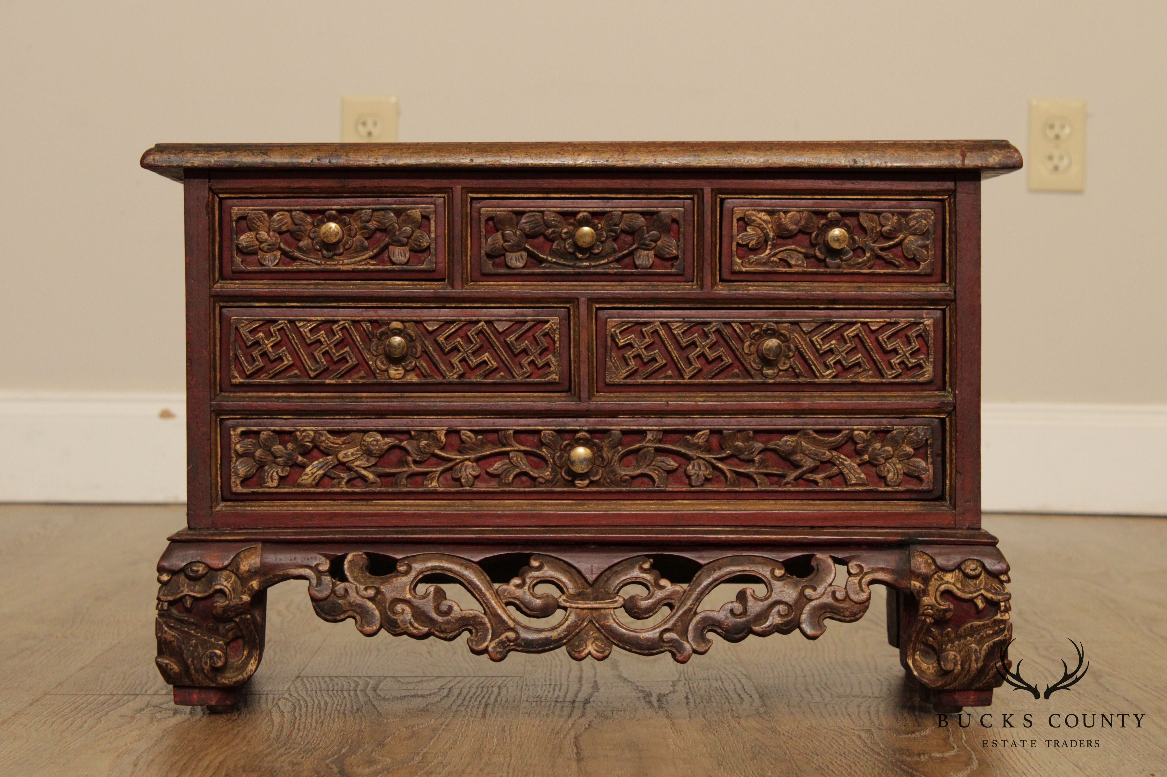 Antique Chinese Hardwood Carved Chest