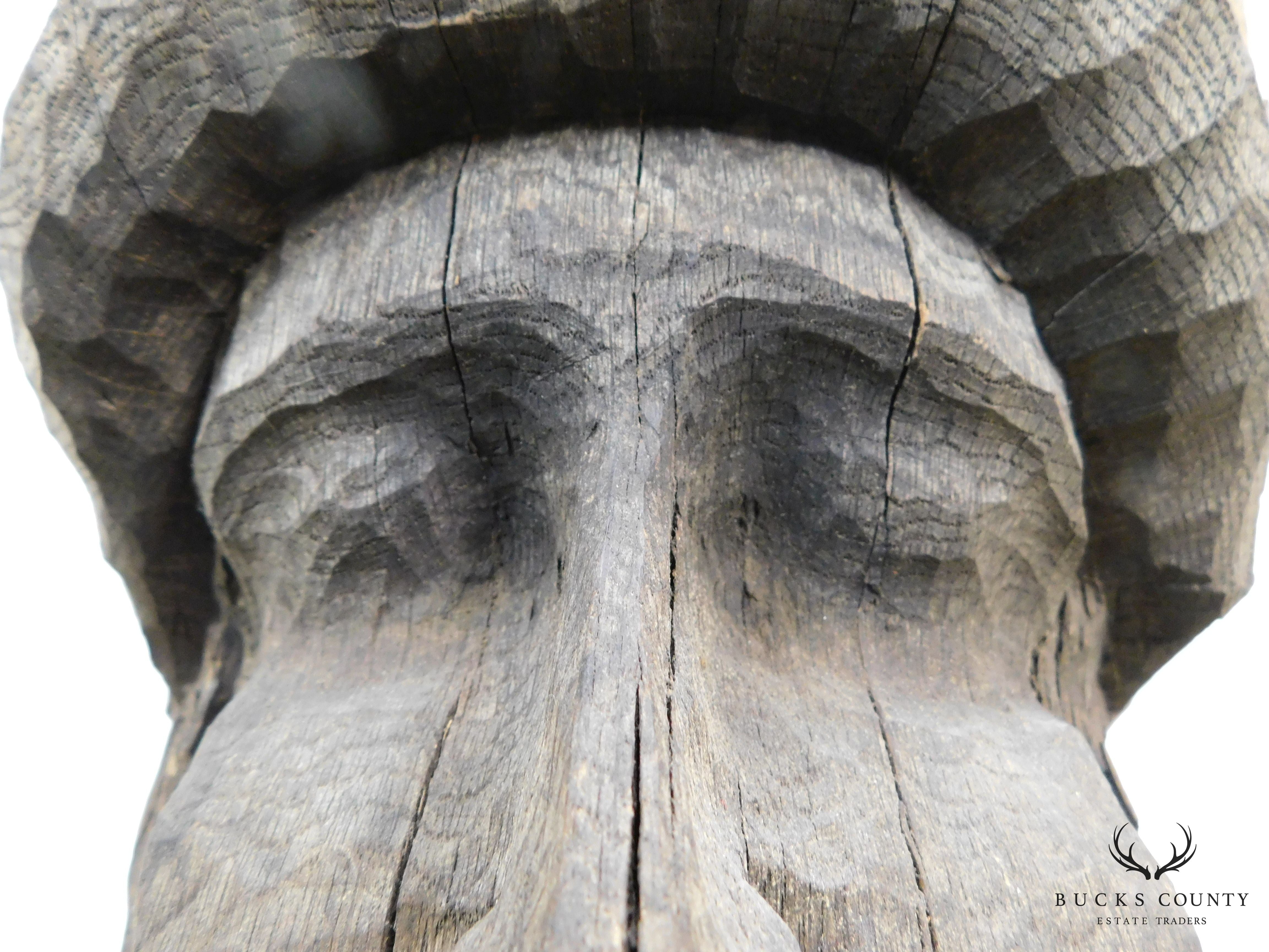 Hand Carved Wooden Face Tribal Sculpture