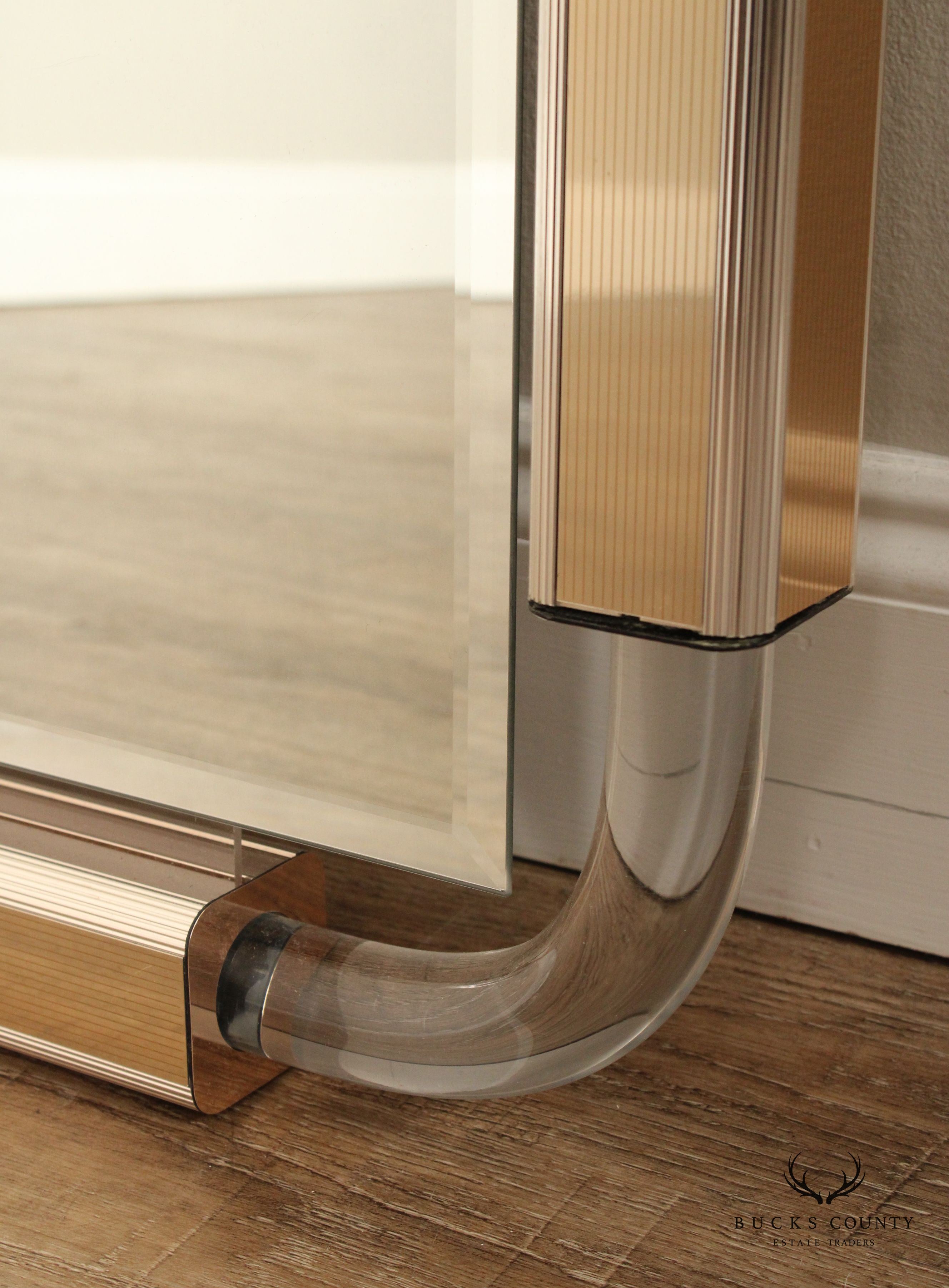 Post Modern Vintage Lucite Frame Wall Mirror