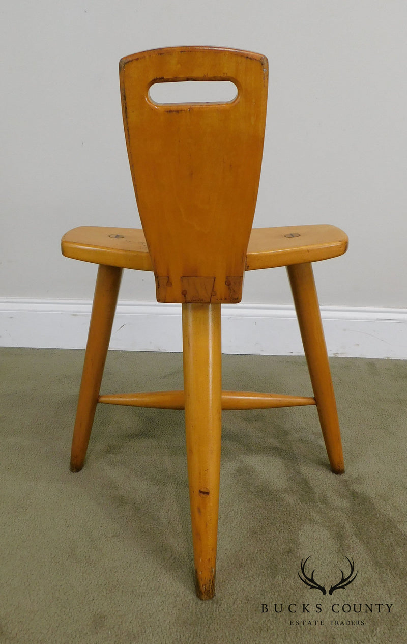 'W.B' Mid Century Modern Birch Wood Set of 4  'Birthing-Chair' Inspired Chairs
