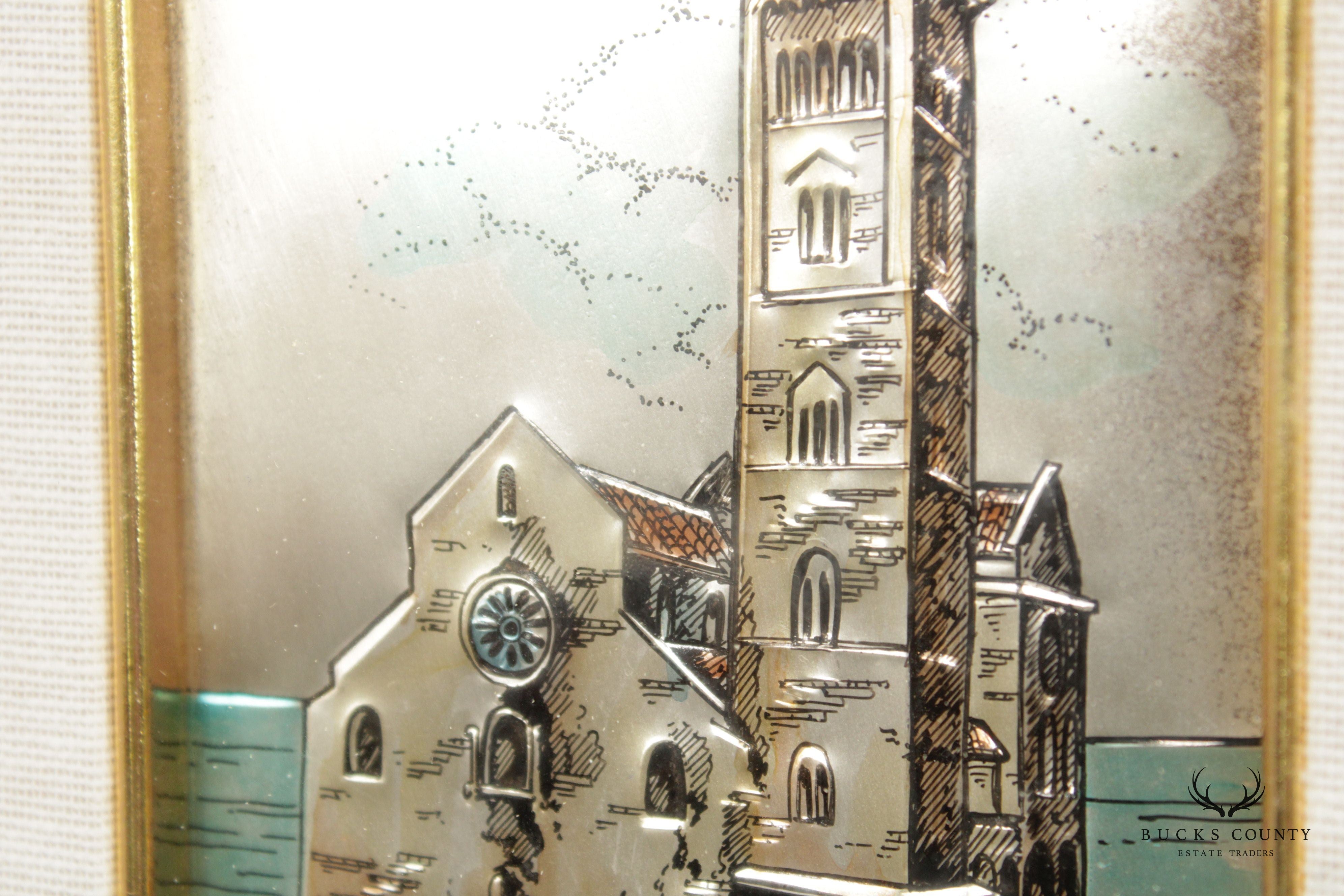 Italian 'La Cattedrale, Trani' Sterling Silver Relief Wall Art