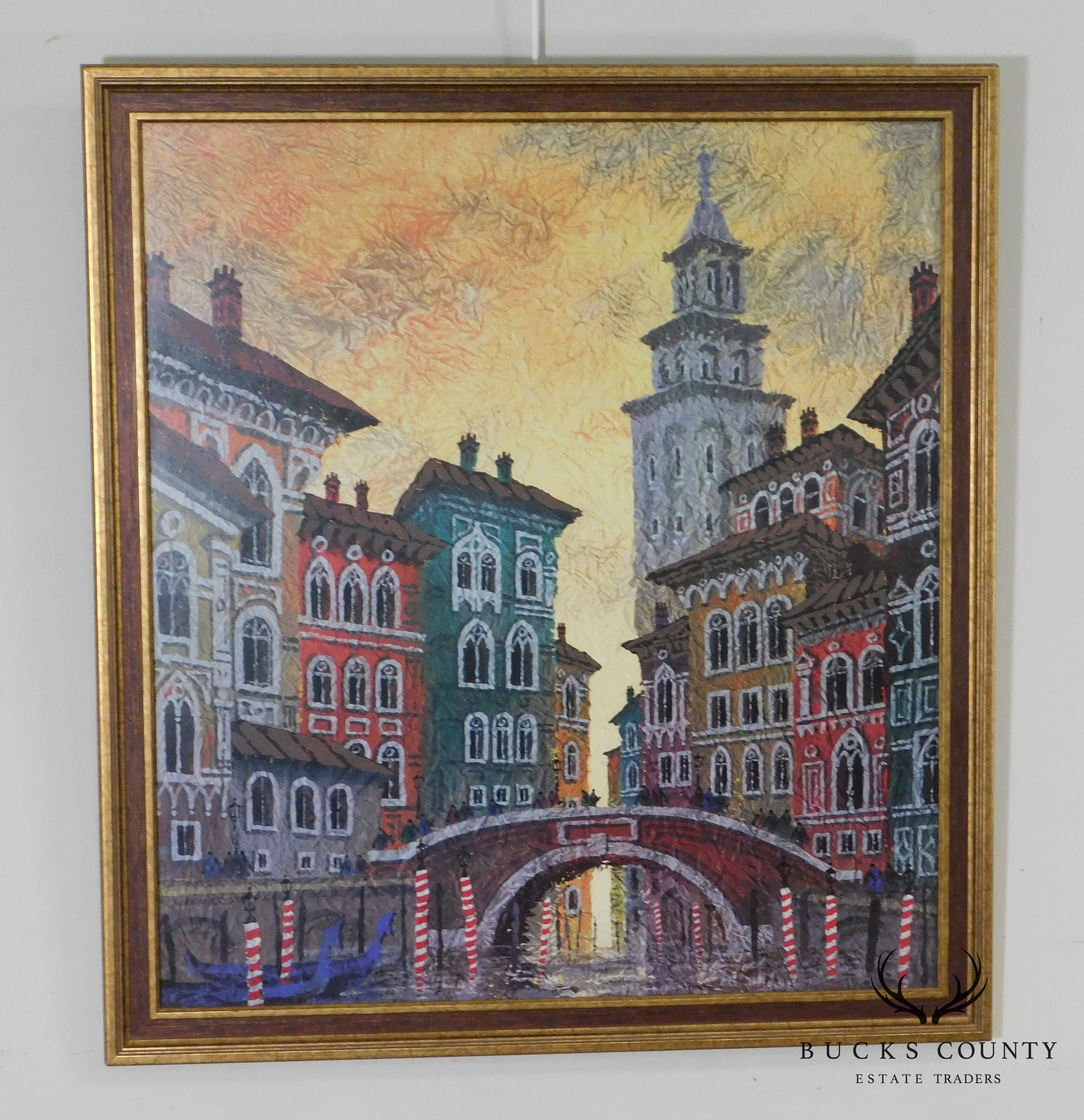 Anatole Krasnyansky "Venice Yellow Sunset" Framed Print