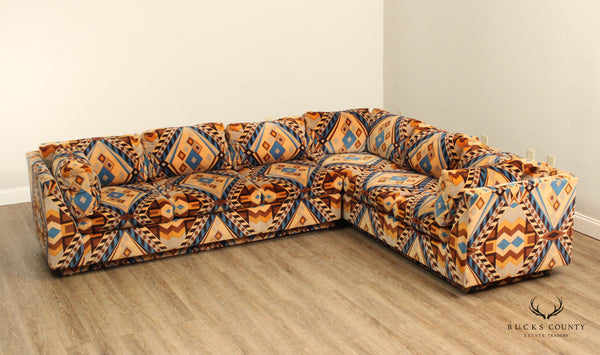 Classic Gallery Jack Lenor Larsen Mid Century Modern Custom  Upholstered Sectional Sofa