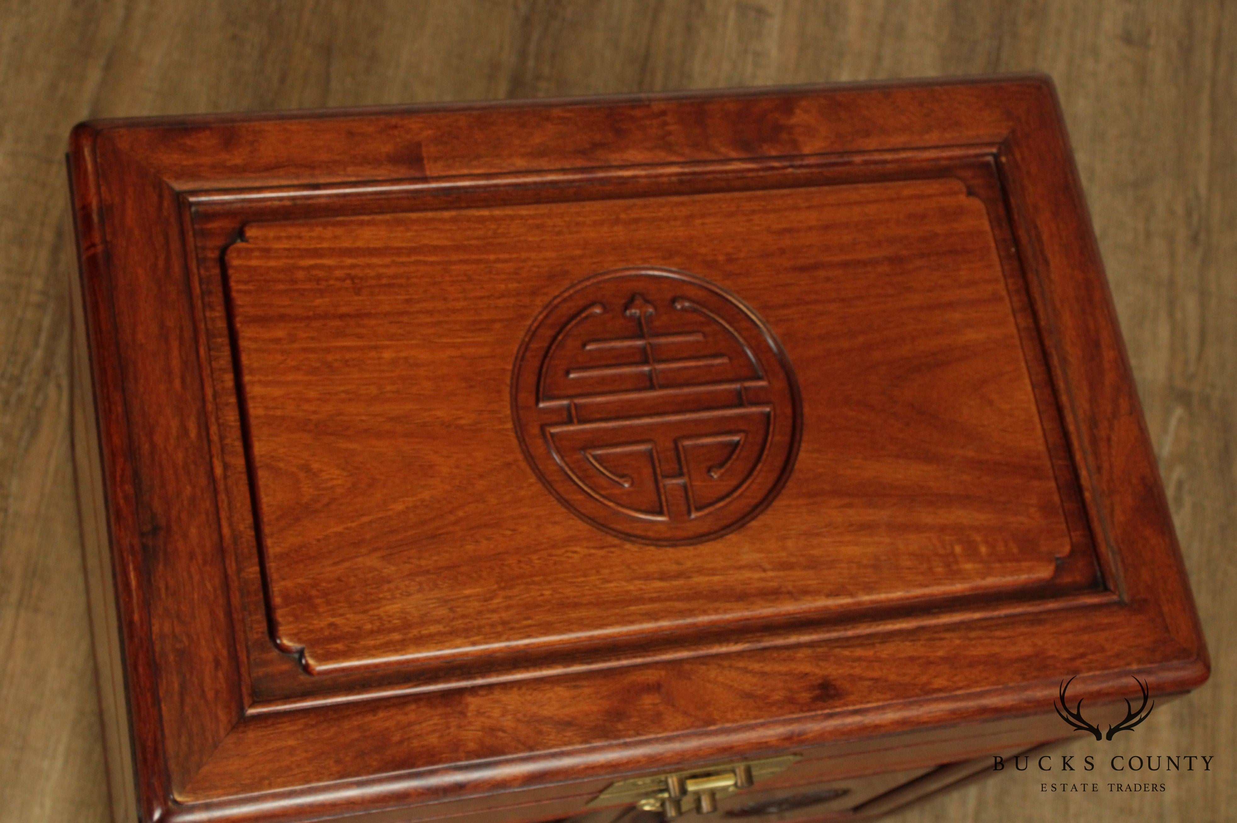 Chinese Rosewood Vintage Jewelry Chest