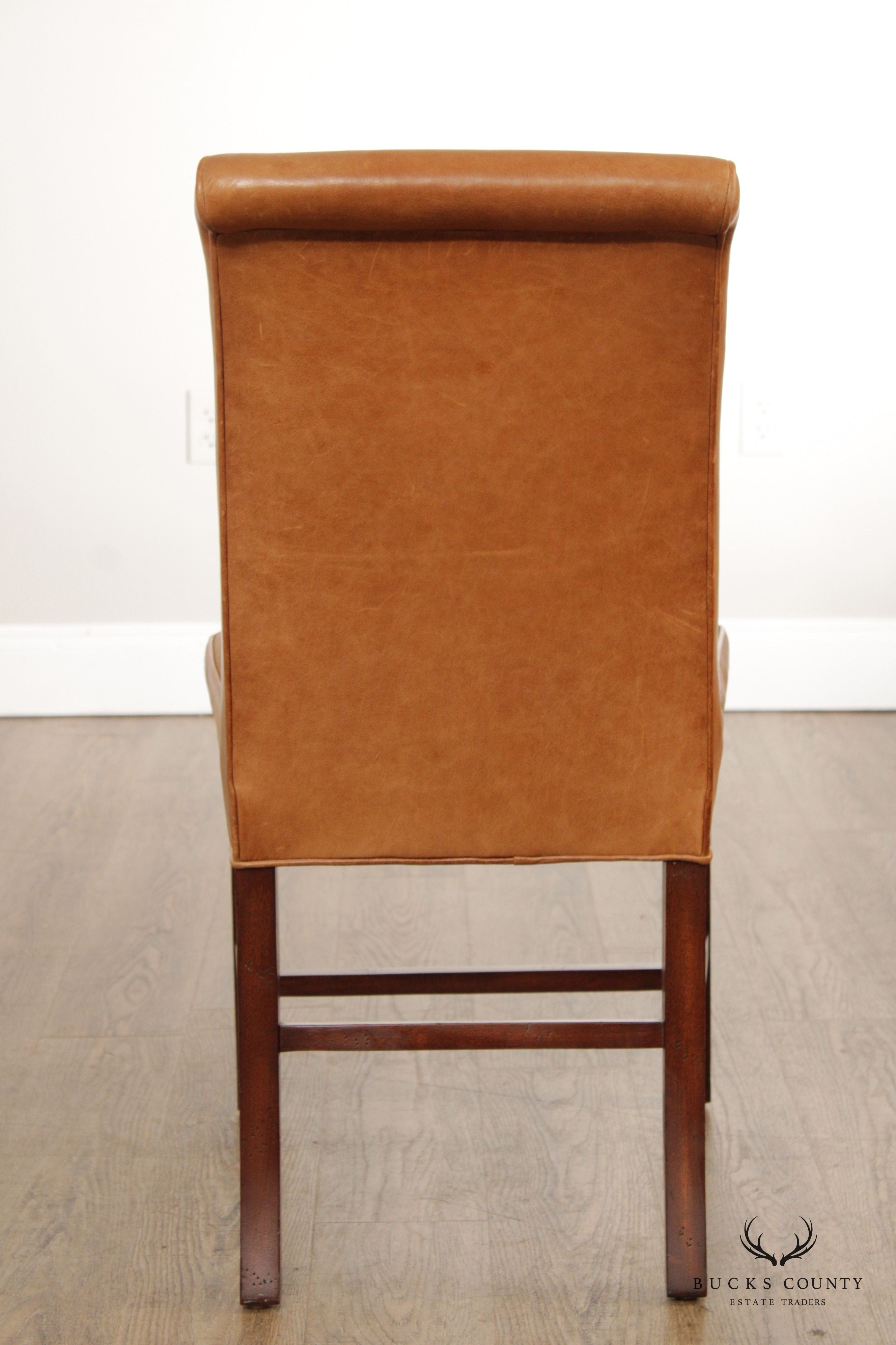 Hancock & Moore Chippendale Style Leather Side Chair