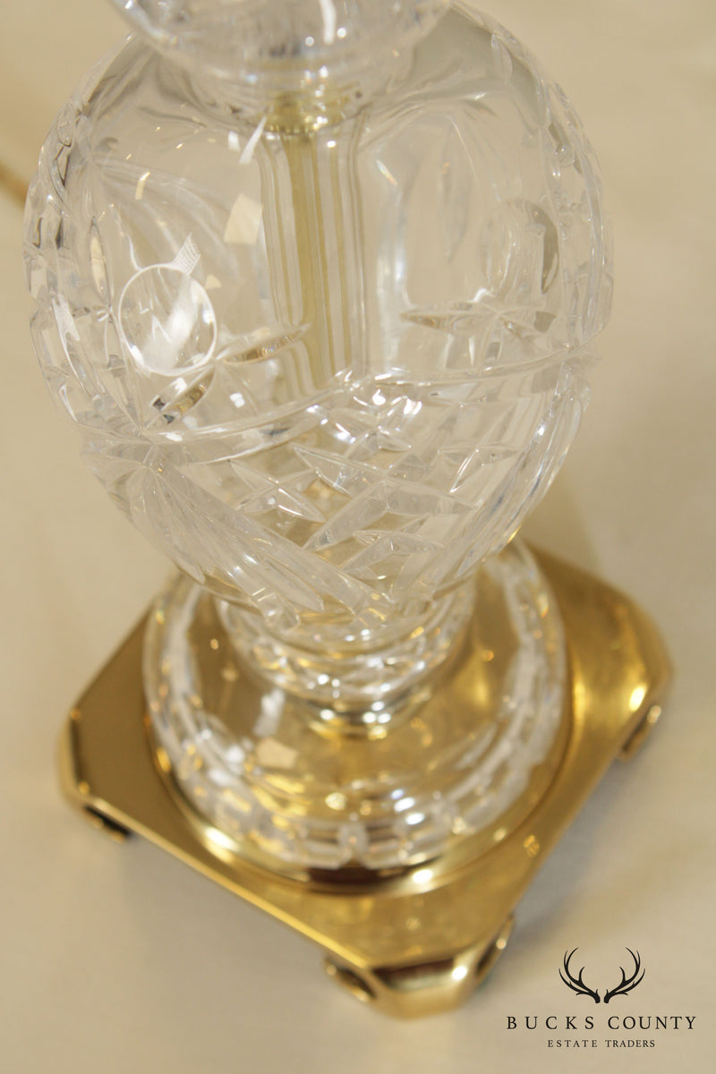 Crystal Baluster Shape Lamp With Brass Base