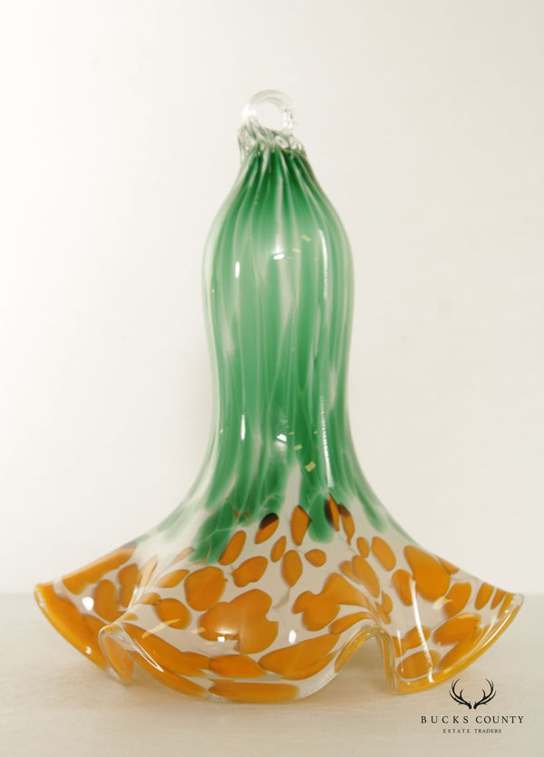 Murano Style Vintage Art Glass Lily Flower