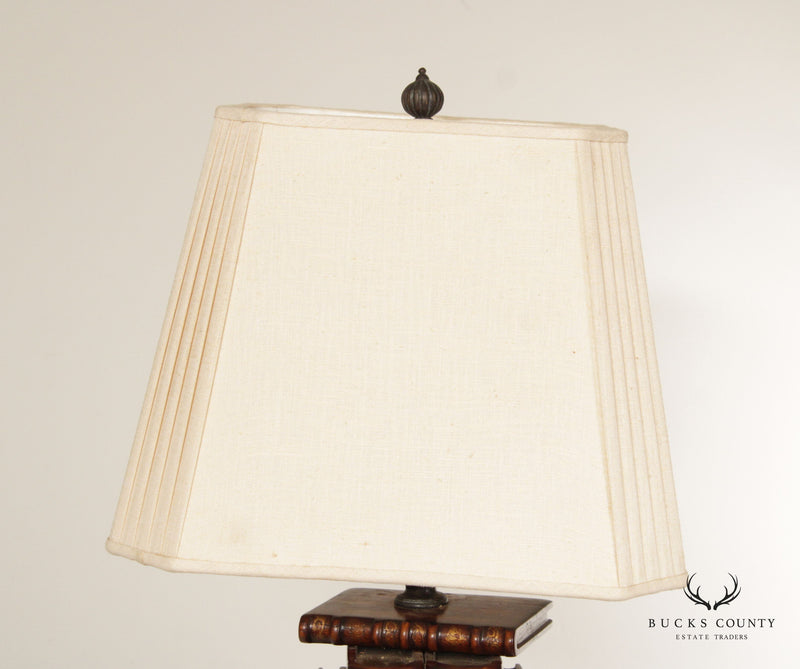 Carved Wood Faux Book Table Lamp