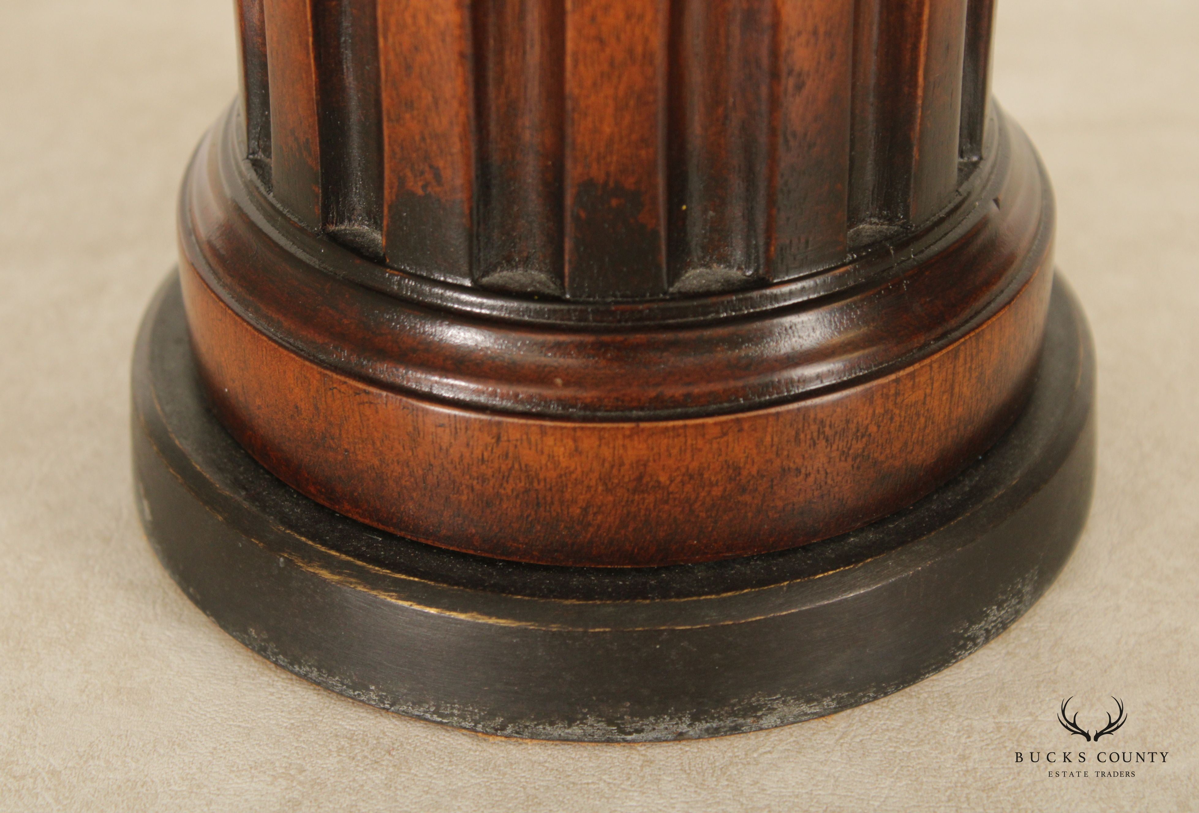 Classical Style Bronze Bust on Wooden Pedestal